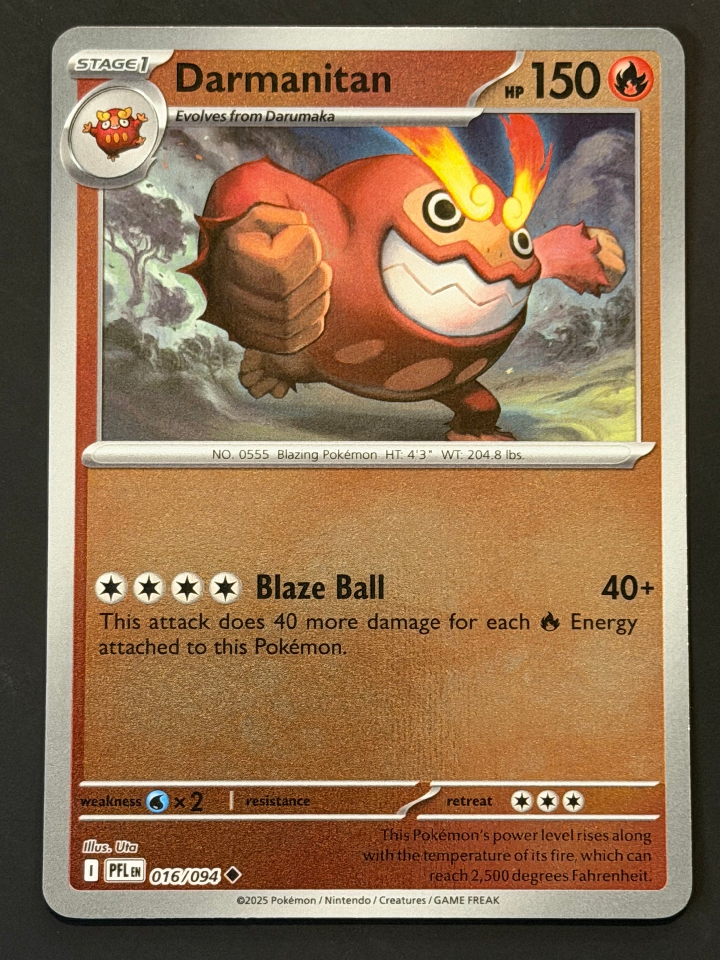 016/094 Darmanitan - Pokémon Phantasmal Flames Uncommon Reverse