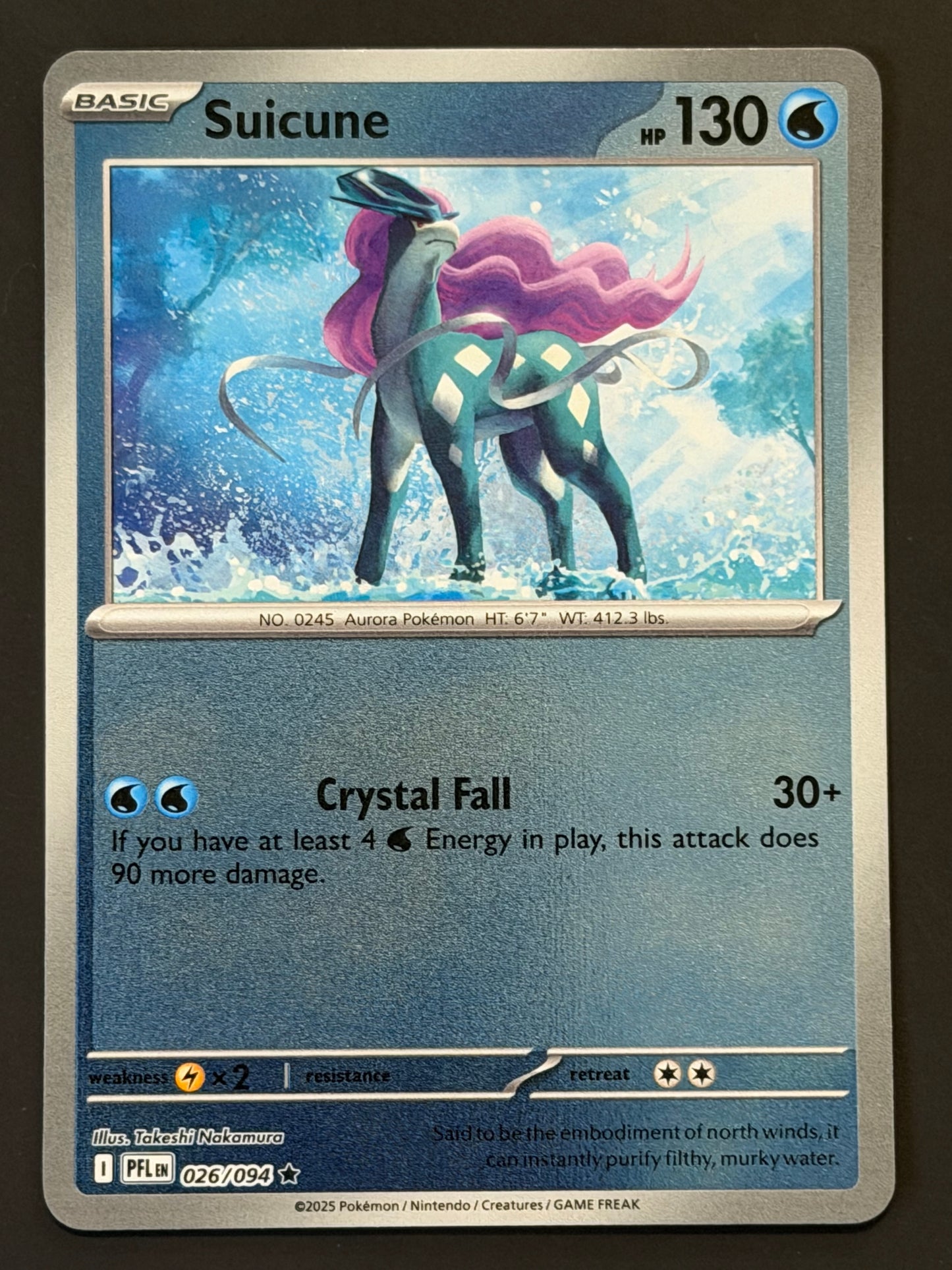 026/094 Suicune - Pokémon Phantasmal Flames Rare Reverse
