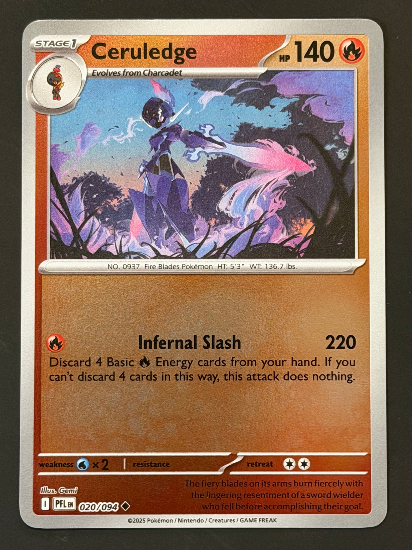 020/094 Ceruledge - Pokémon Phantasmal Flames Uncommon Reverse