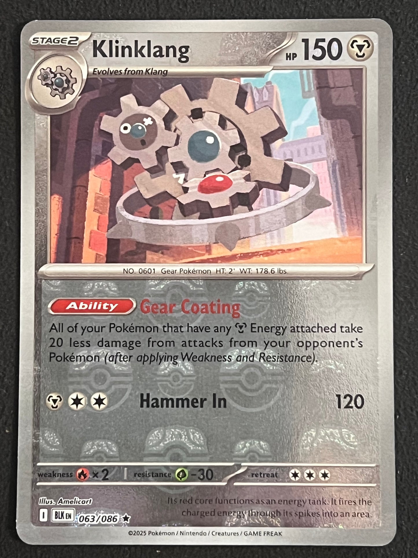 063/086 Klinklang - Pokémon Black Bolt Rare Reverse MASTERBALL