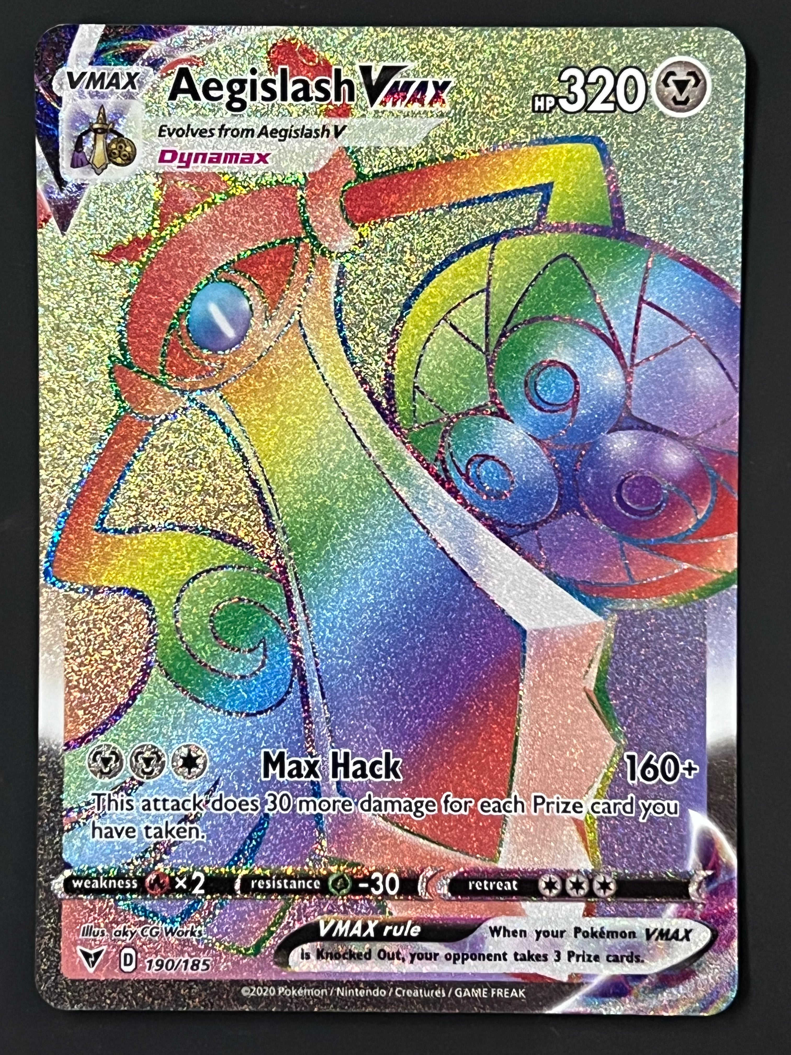 190/185 Aegislash VMax - Pokmon Vivid Voltage Rainbow Secret Rare Jarvvos 190/185 Aegislash VMax - Pokmon Vivid Voltage Rainbow Secret Rare Jarvvos