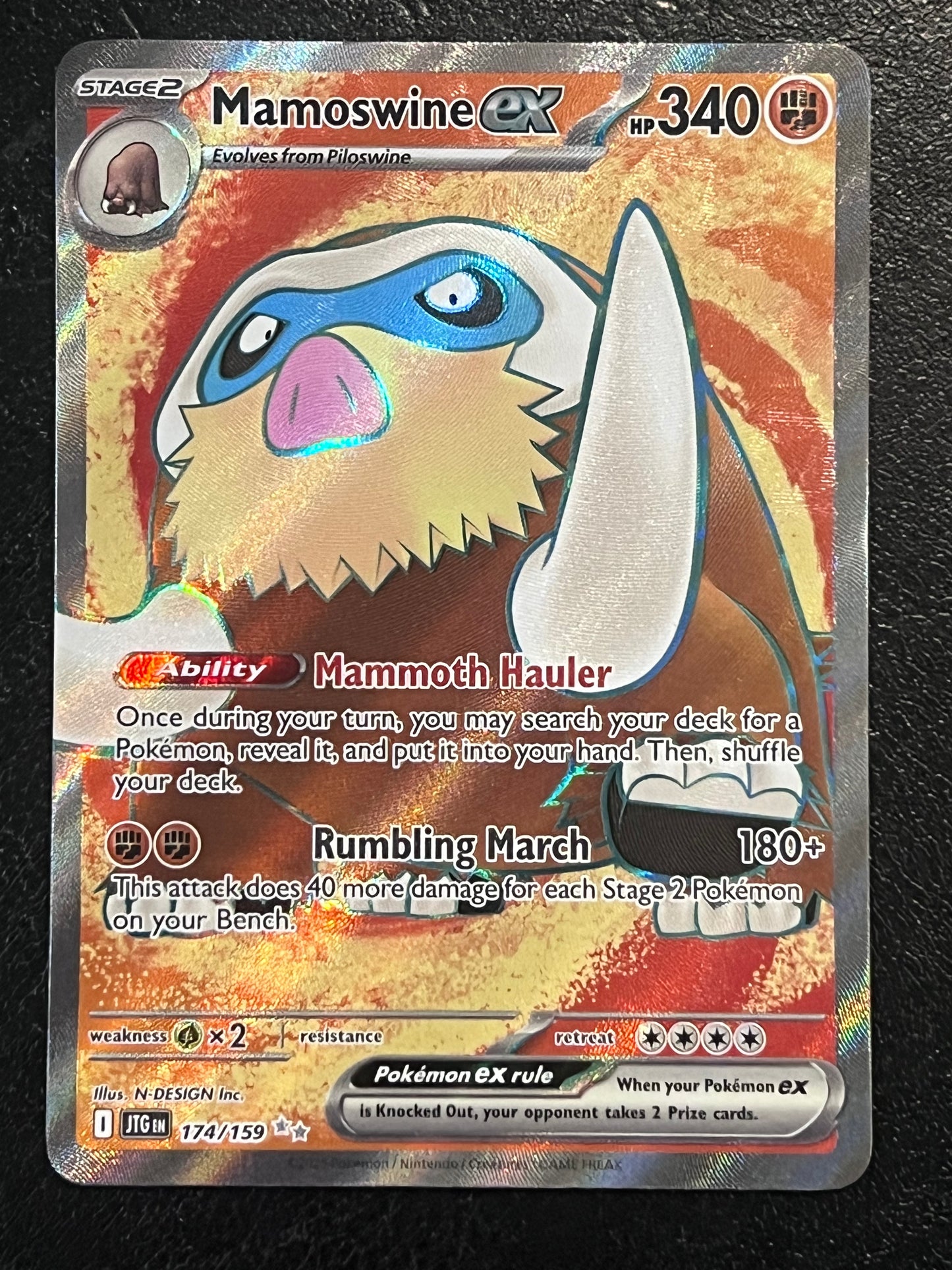 174/159 Mamoswine Ex - Pokémon Journey Together Ultra Rare