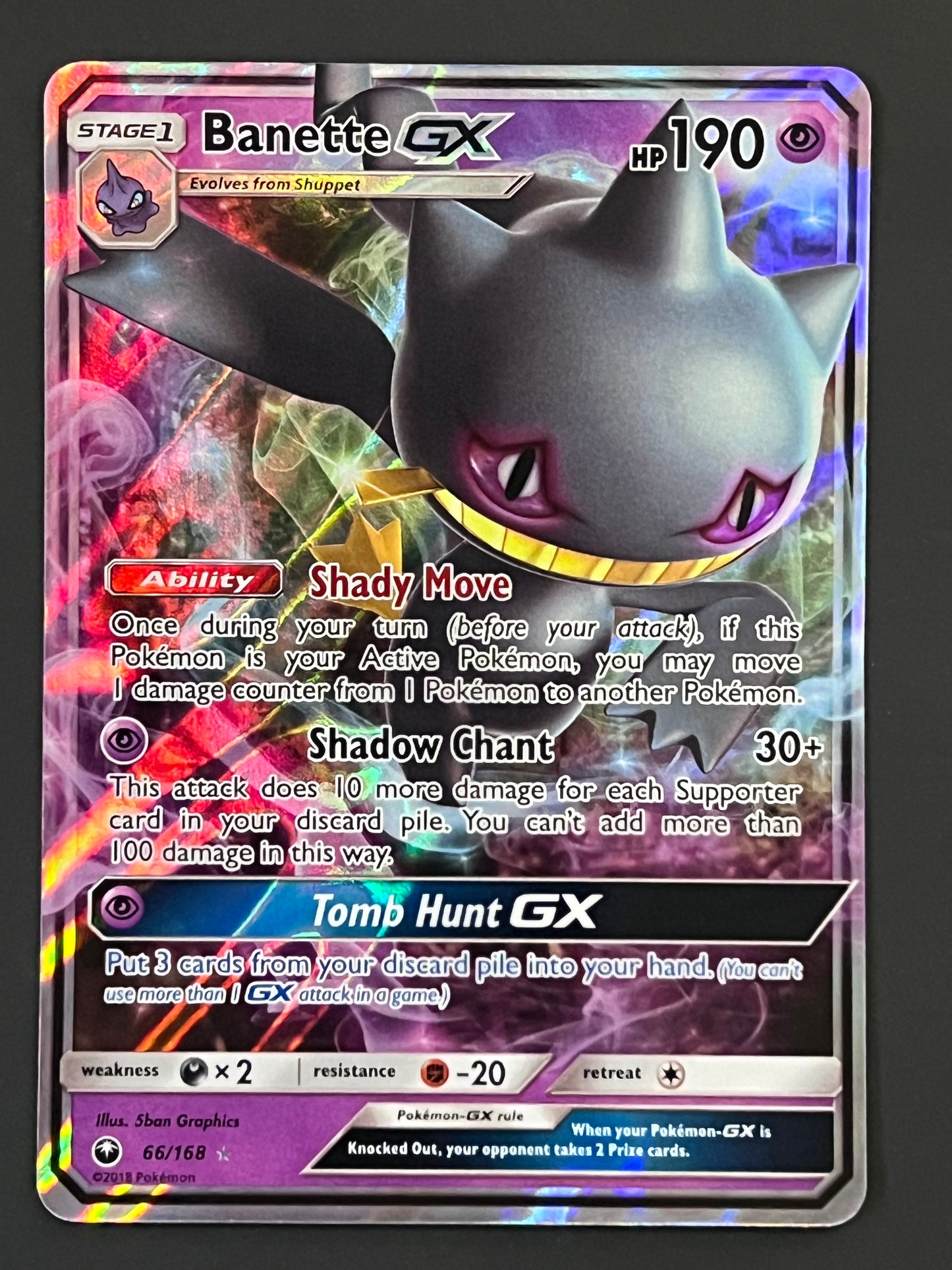 066/168 Banette Gx - Pokémon Celestial Storm Ultra Rare