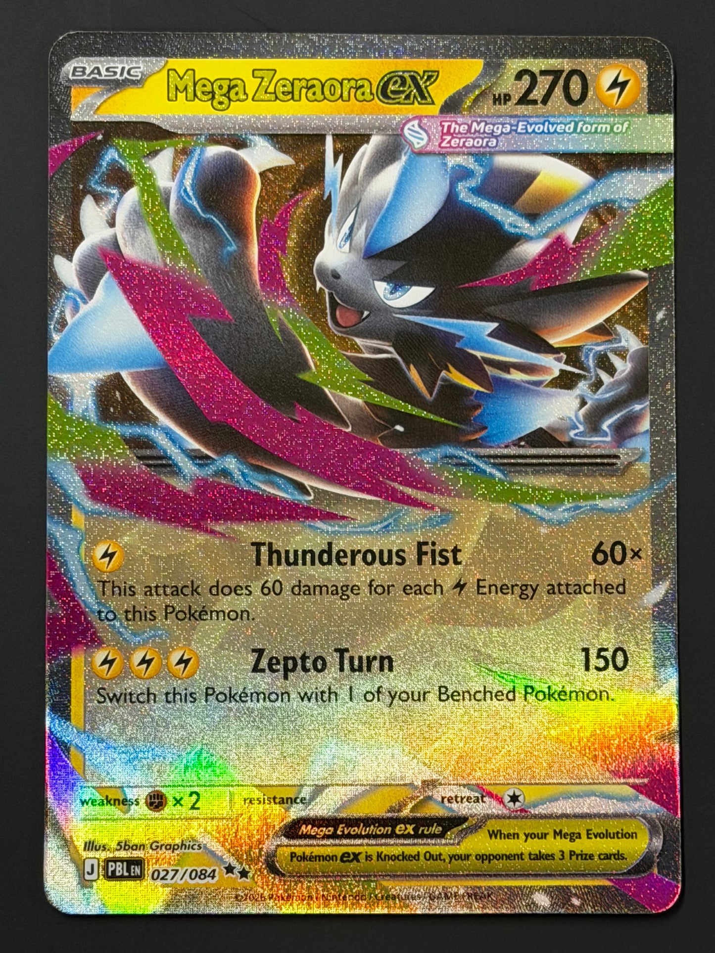 027/084 Mega Zeraora ex - Pokémon Pitch Black Double Rare