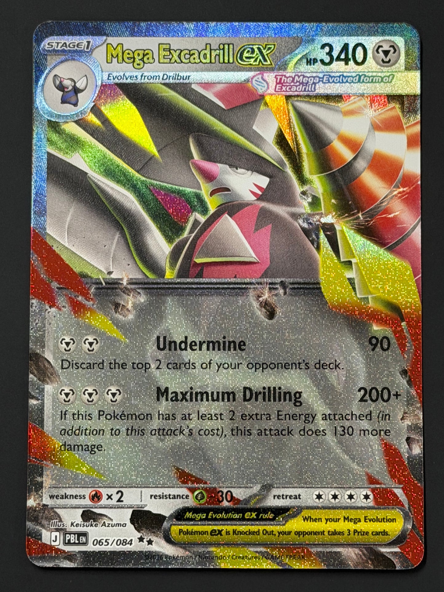 065/084 Mega Excadrill ex - Pokémon Pitch Black Double Rare