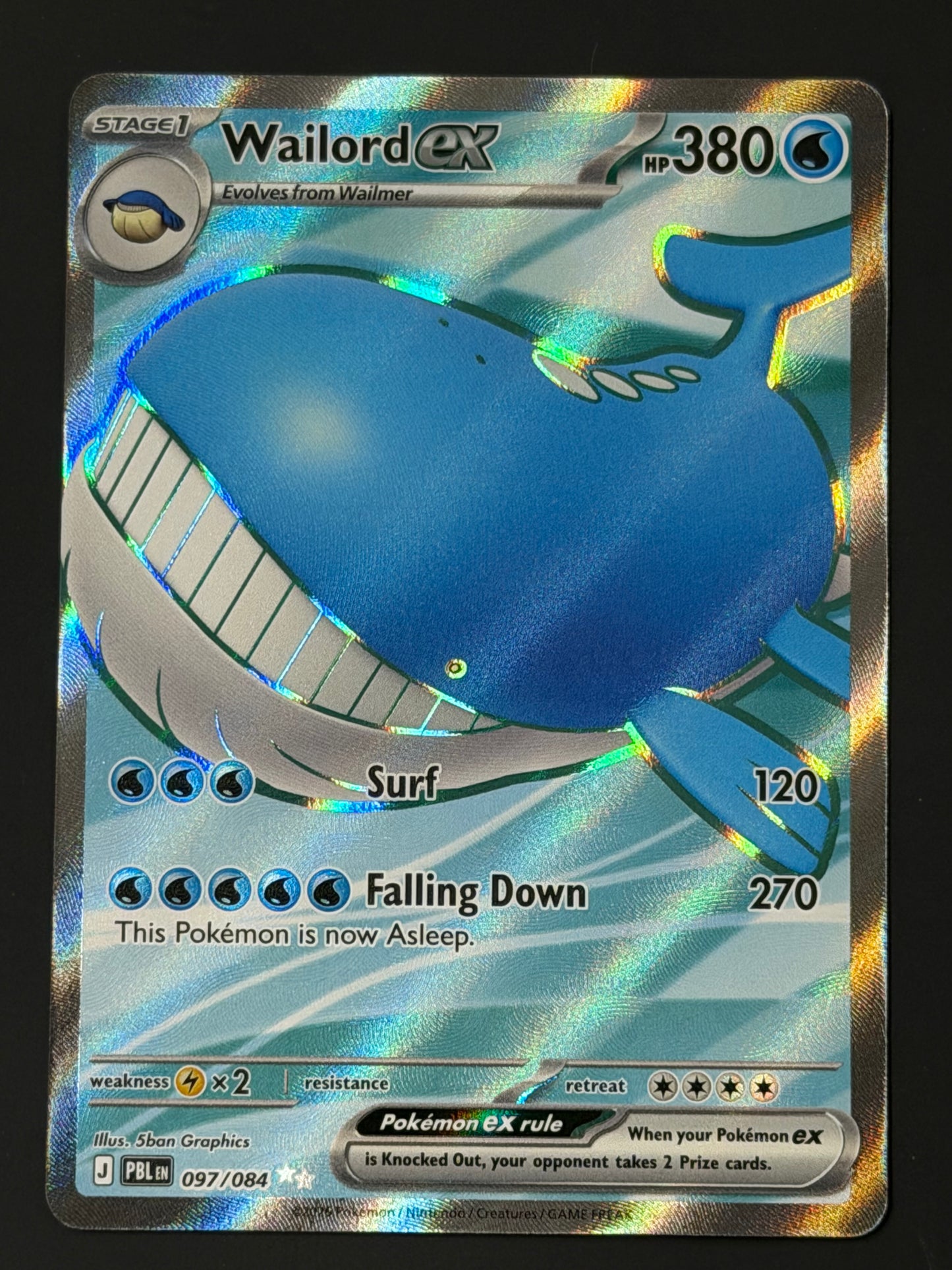097/084 Wailord ex - Pokémon Pitch Black Ultra Rare