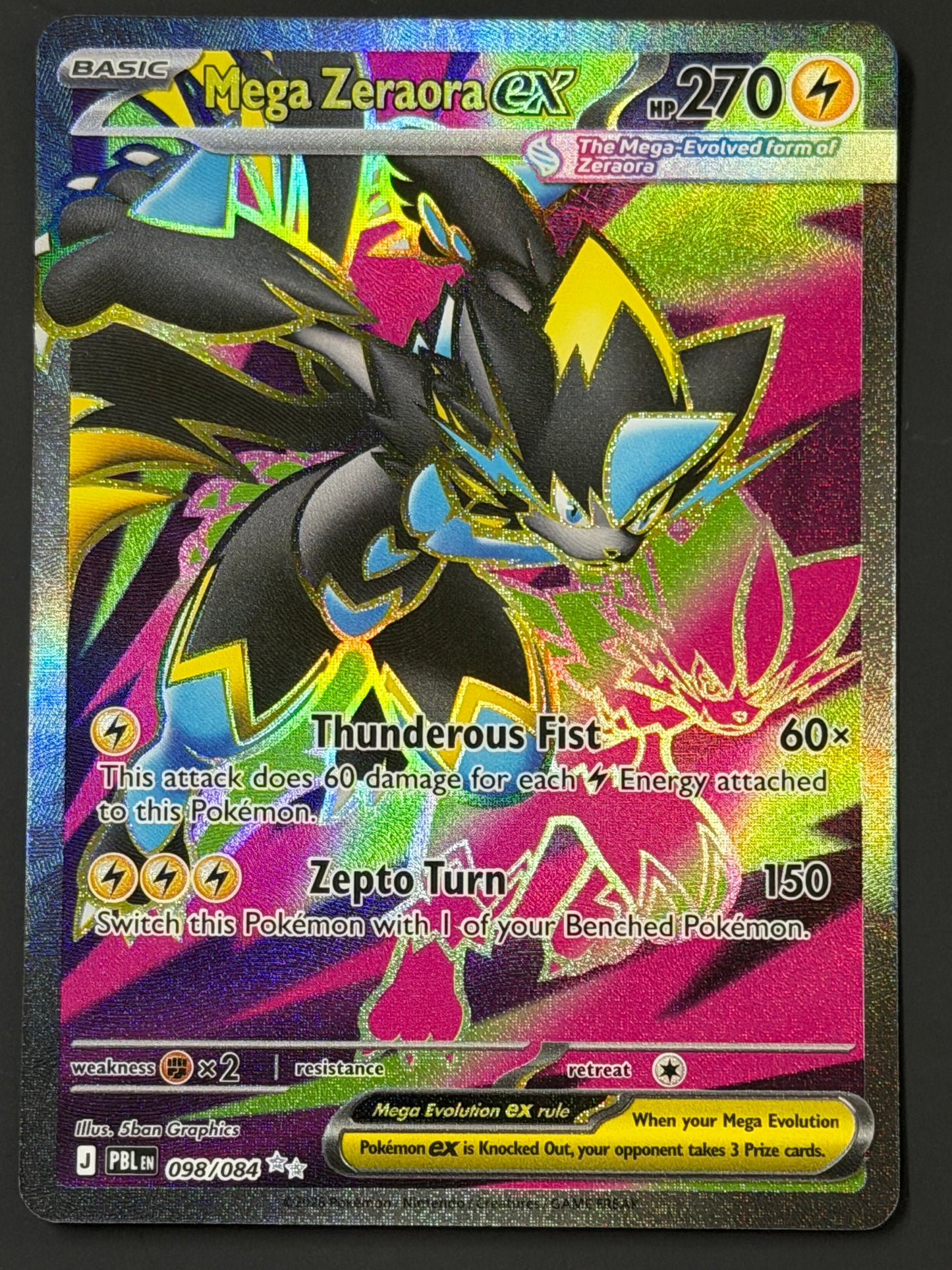 098/084 Mega Zeraora ex - Pokémon Pitch Black Ultra Rare