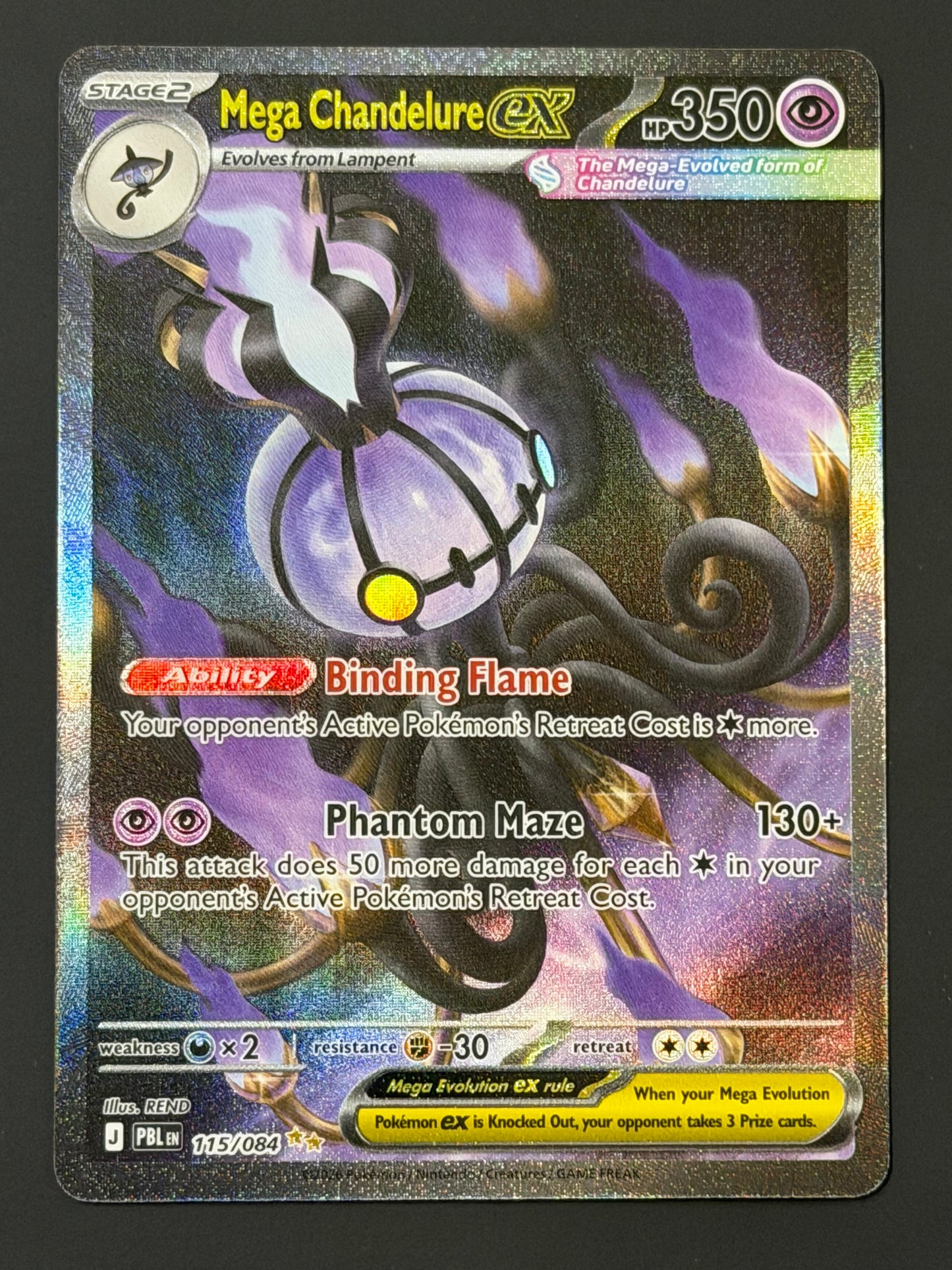 115/084 Mega Chandelure ex - Pokémon Pitch Black Special Illustration Rare