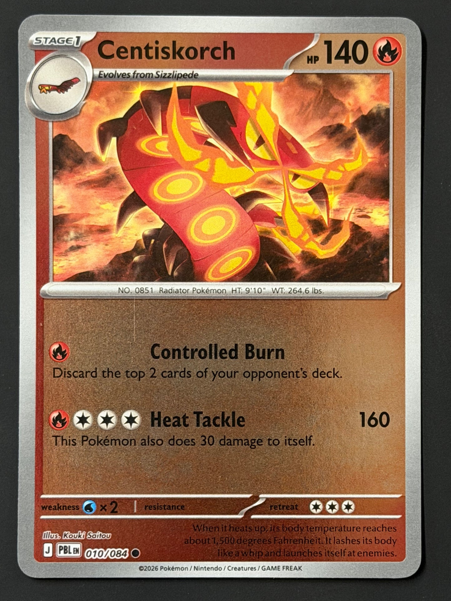 010/084 Centiskorch - Pokémon Pitch Black Common Reverse