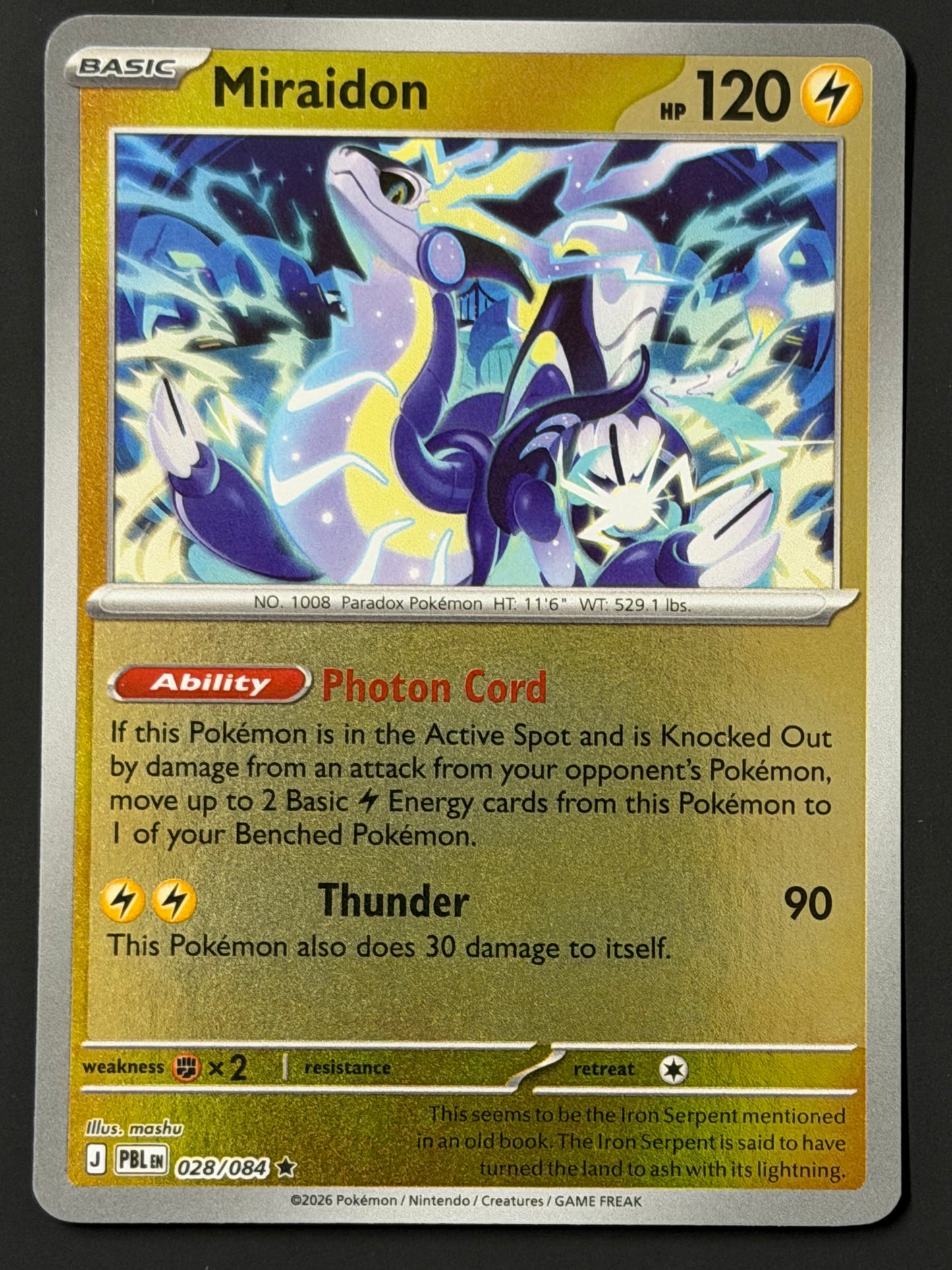 028/084 Miraidon - Pokémon Pitch Black Rare Reverse