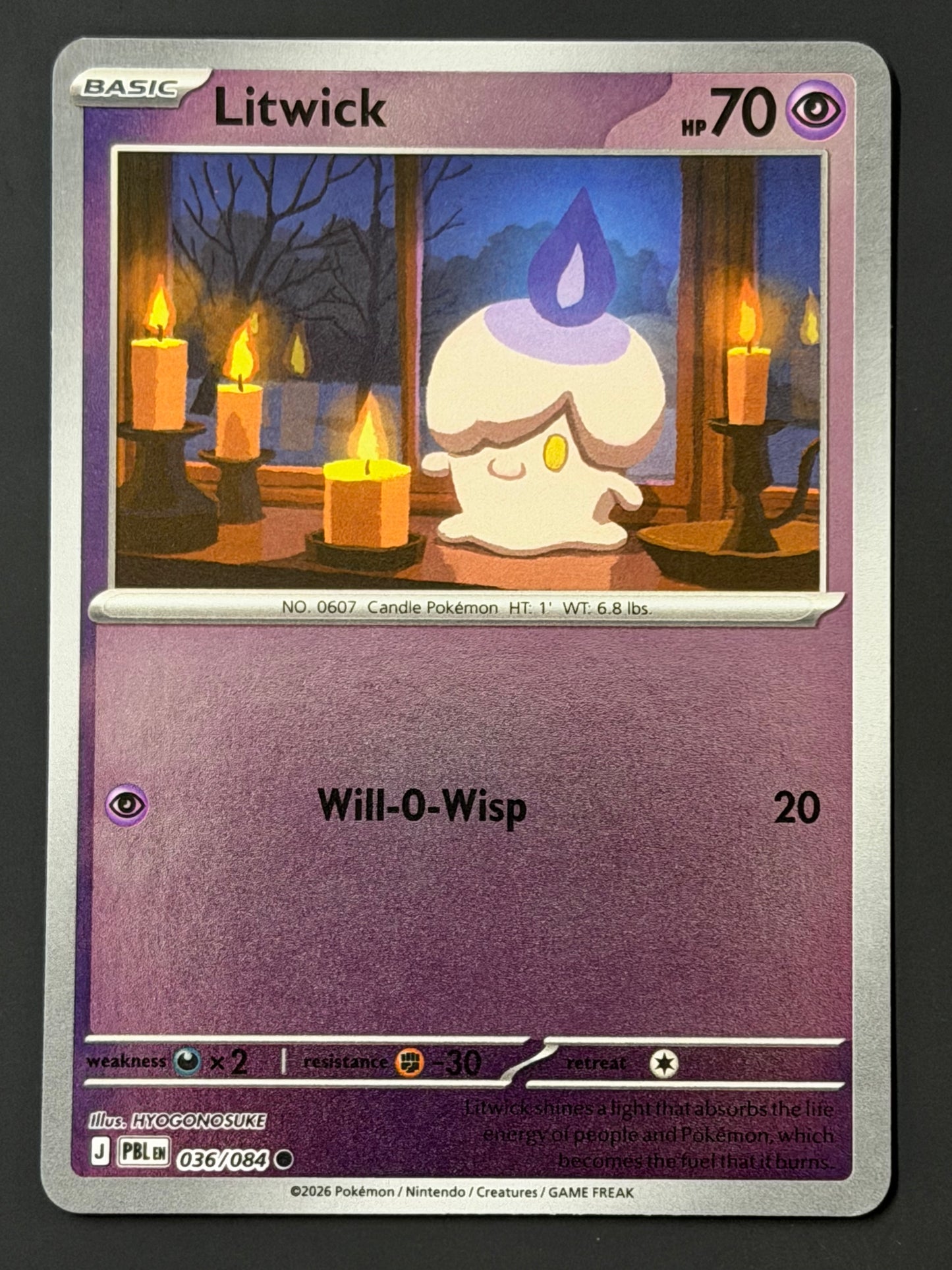 036/084 Litwick - Pokémon Pitch Black Common Reverse