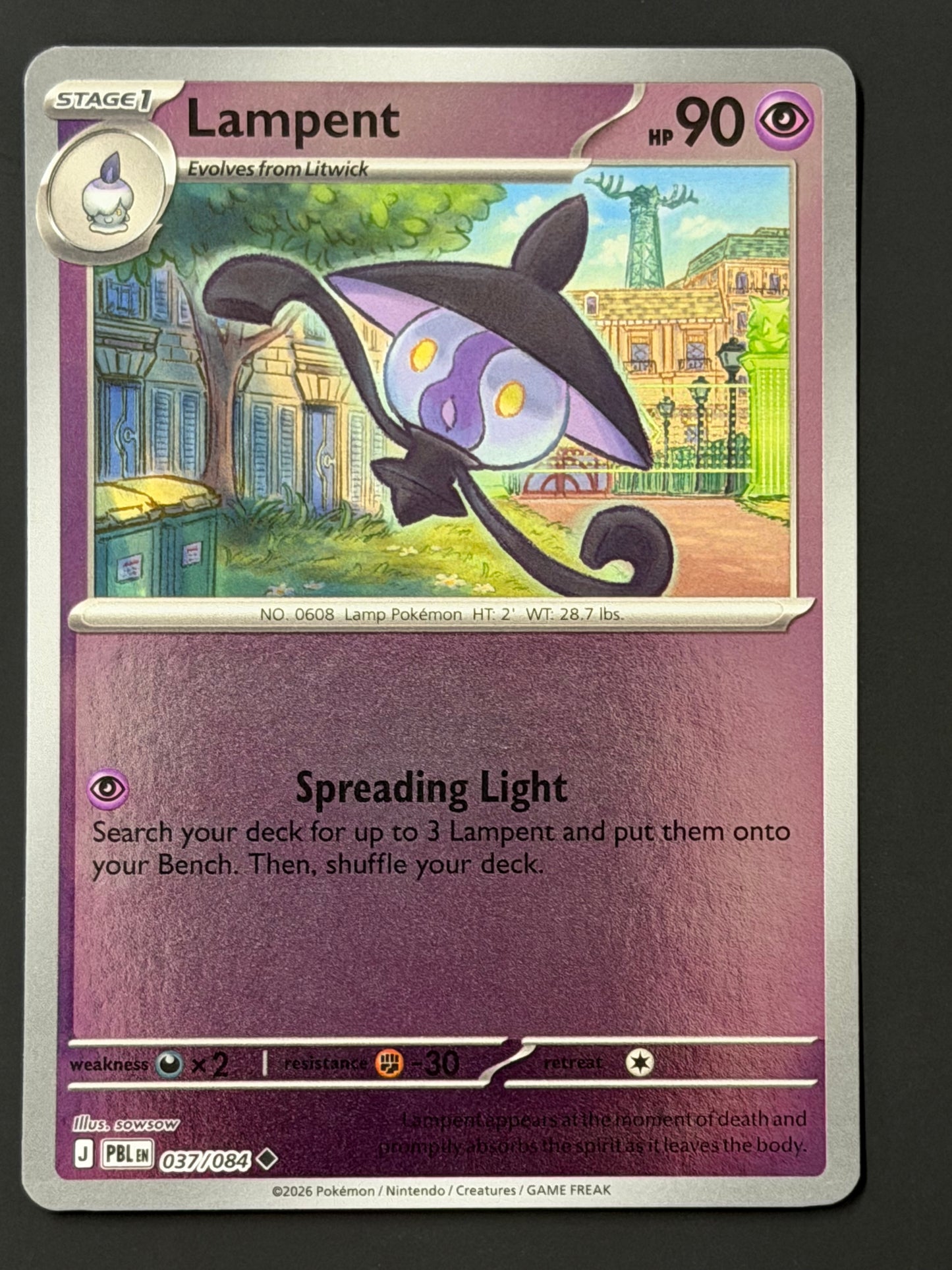 037/084 Lampent - Pokémon Pitch Black Uncommon Reverse