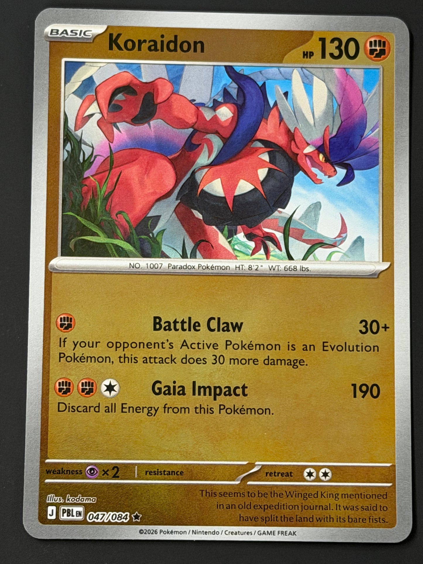 047/084 Koraidon - Pokémon Pitch Black Rare Reverse