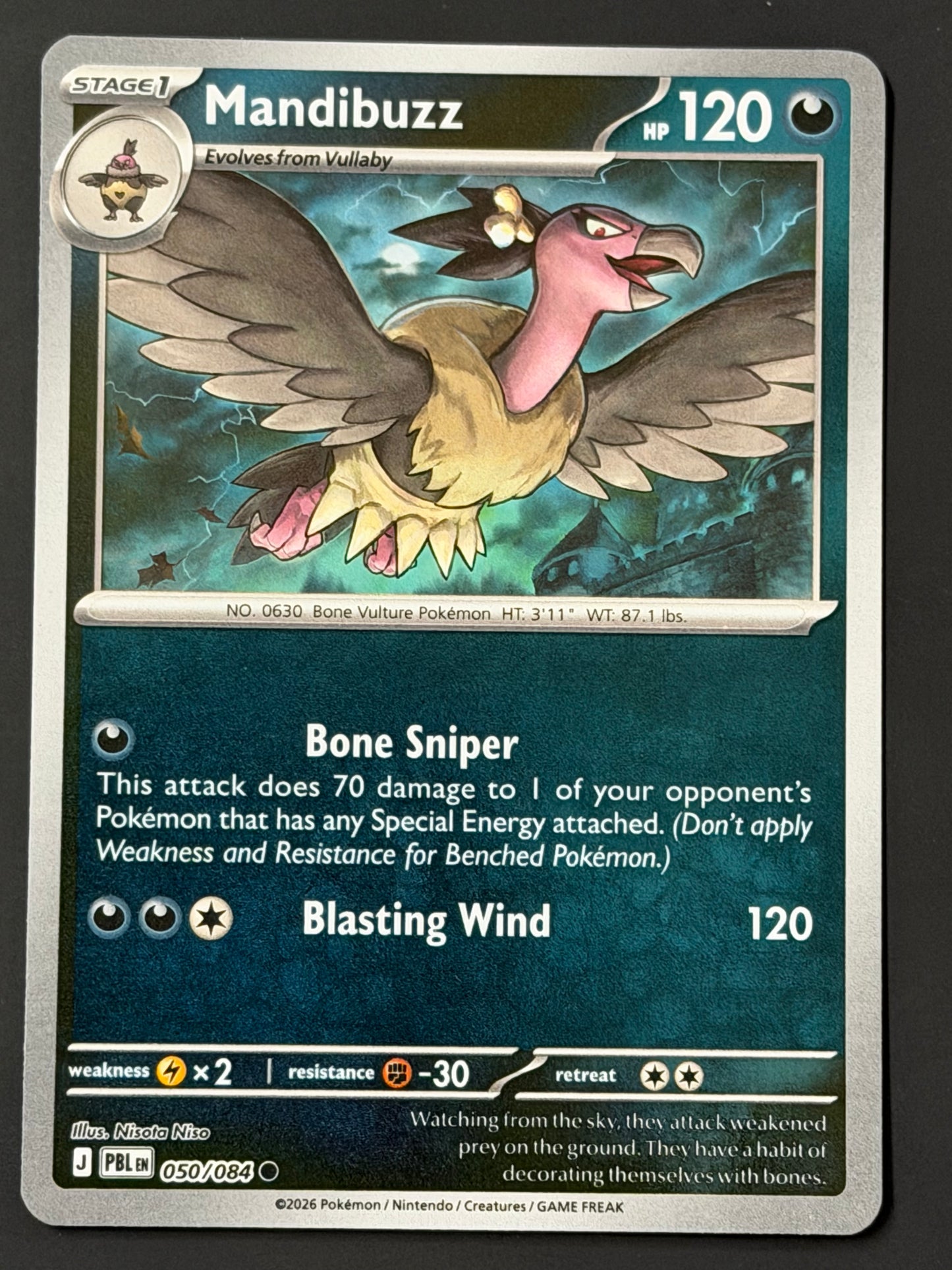 050/084 Mandibuzz - Pokémon Pitch Black Common Reverse