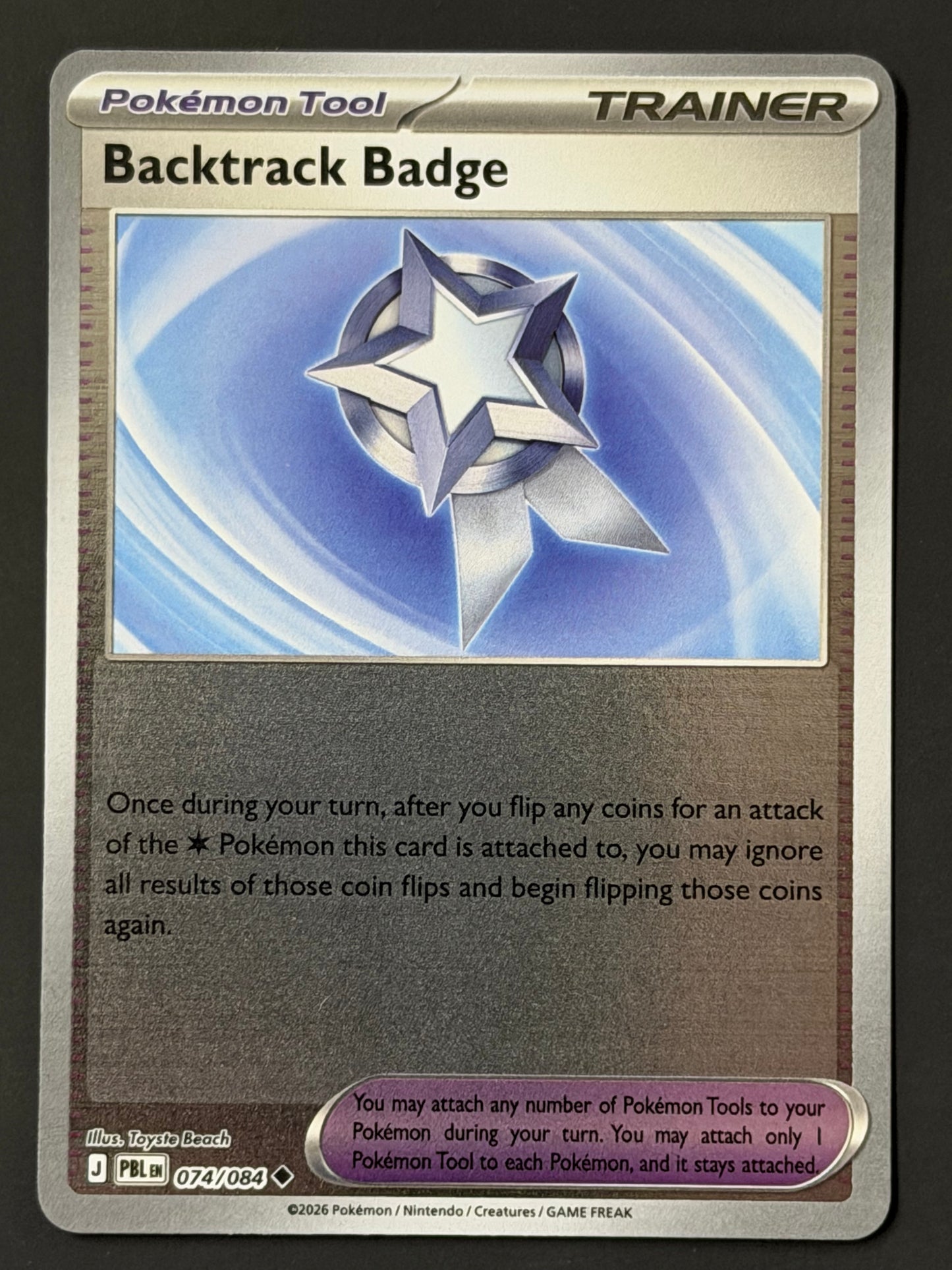 074/084 Backtrack Badge - Pokémon Pitch Black Uncommon Reverse