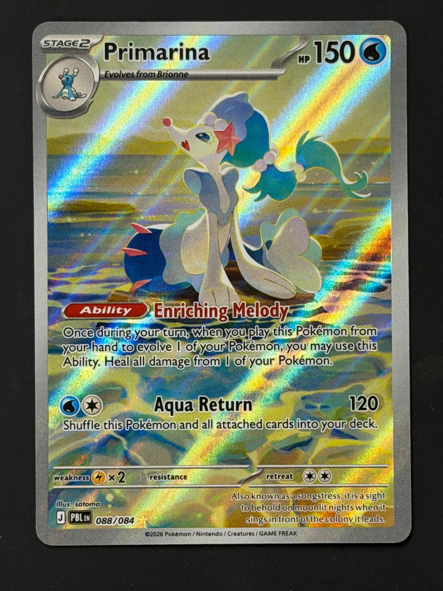088/084 Primarina - Pokémon Pitch Black Illustration Rare