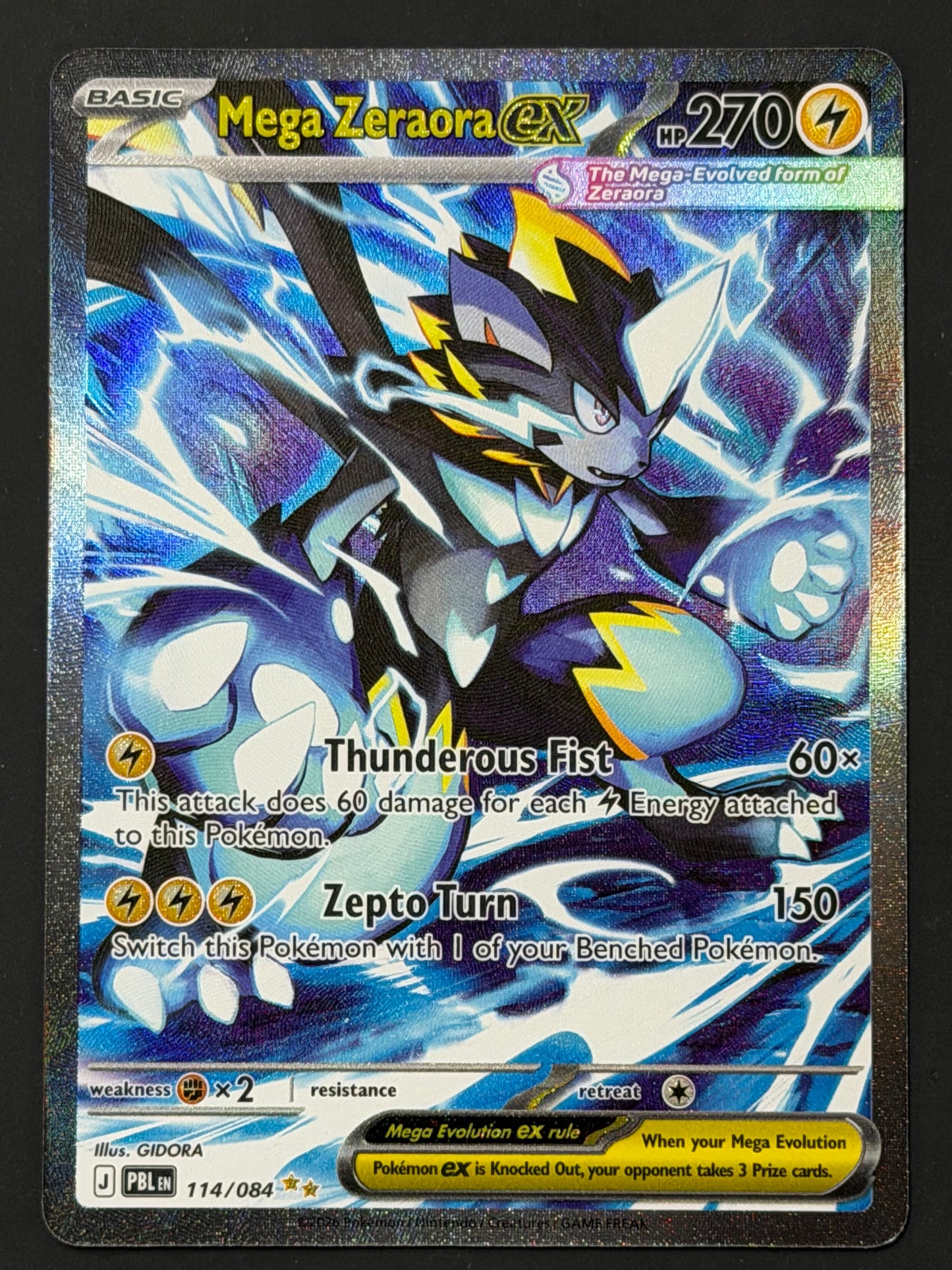114/084 Mega Zeraora ex - Pokémon Pitch Black Special Illustration Rare