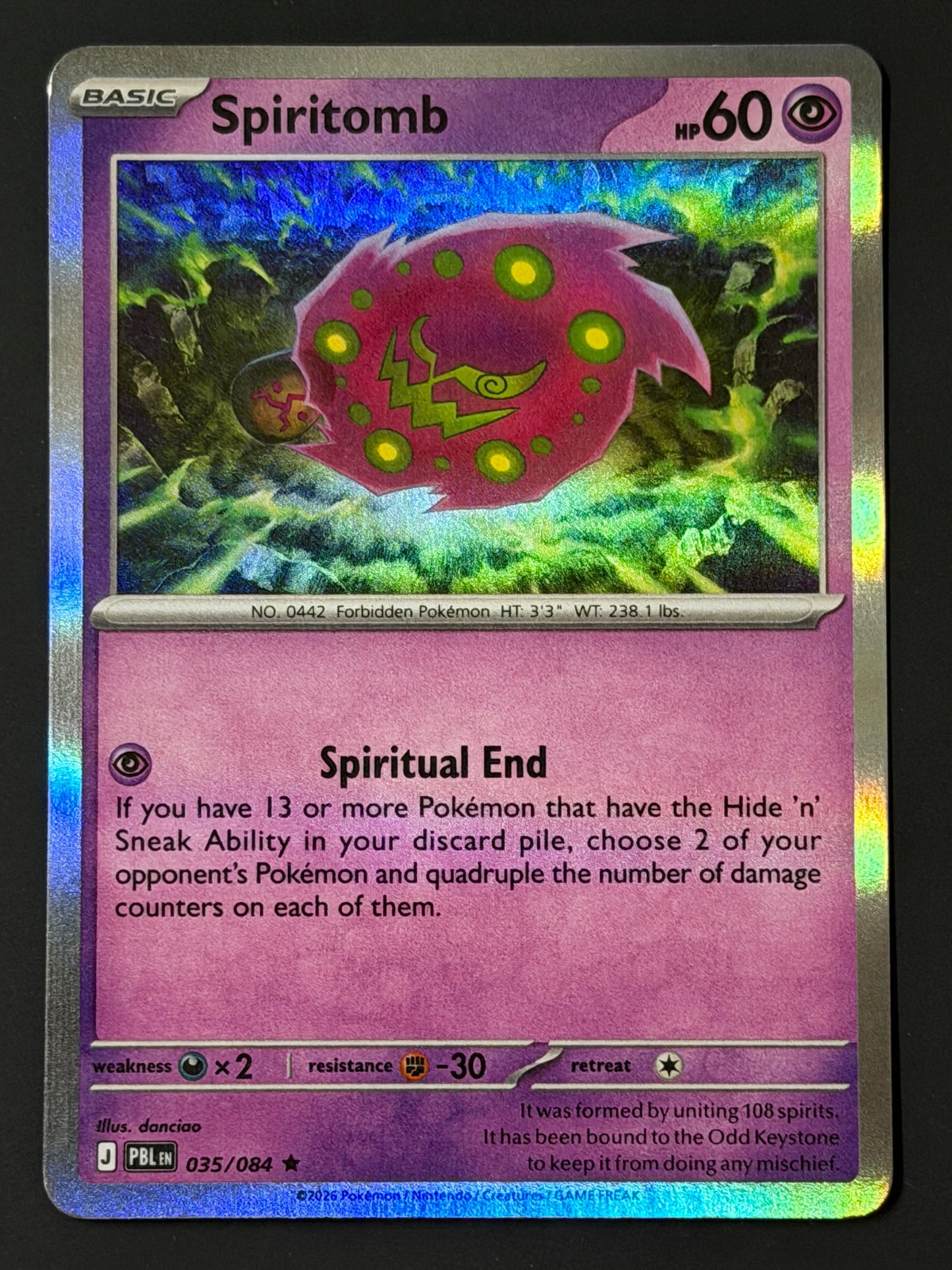 035/084 Spiritomb - Pokémon Pitch Black Rare Holo