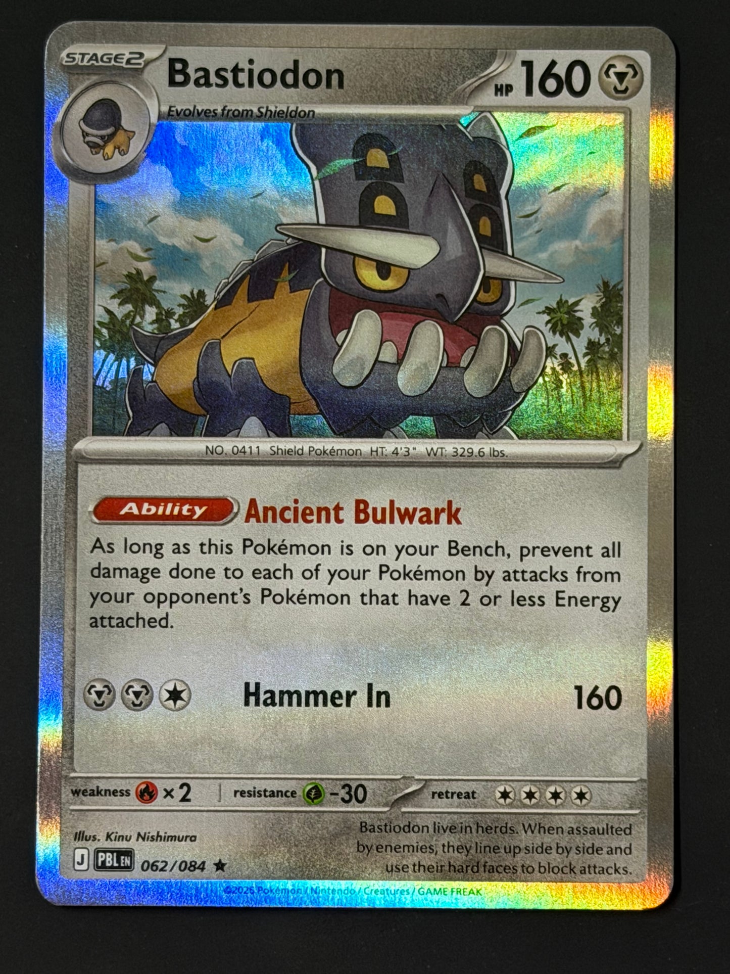 062/084 Bastiodon - Pokémon Pitch Black Rare Holo