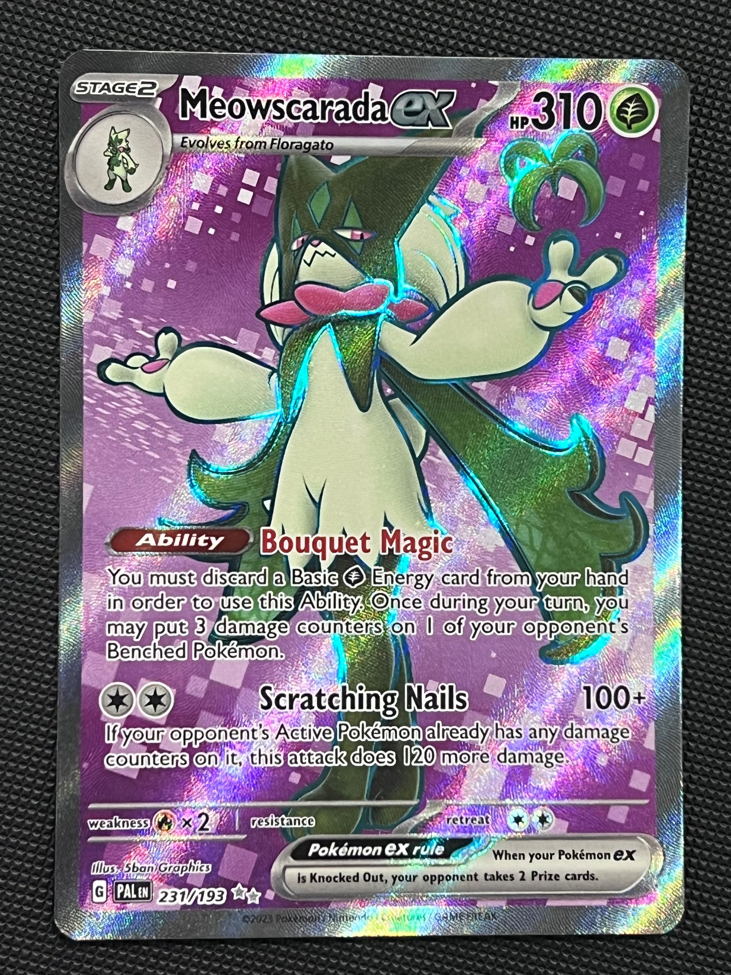 231/193 Meowscarada Ex - Pokémon Paldea Evolved Ultra Rare