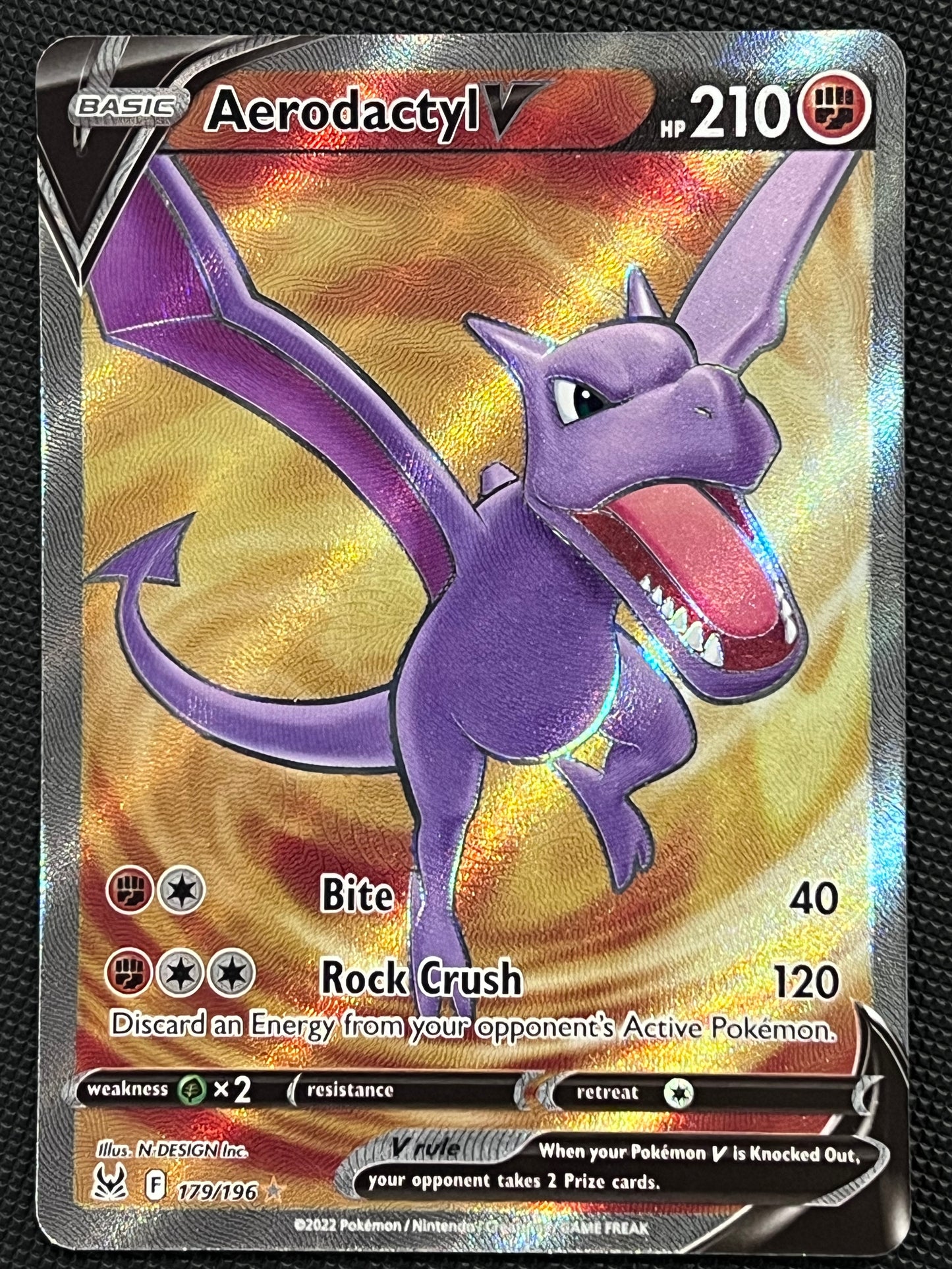 Aerodactyl V - 179/196 Lost Origin Rare Holo V Full Art