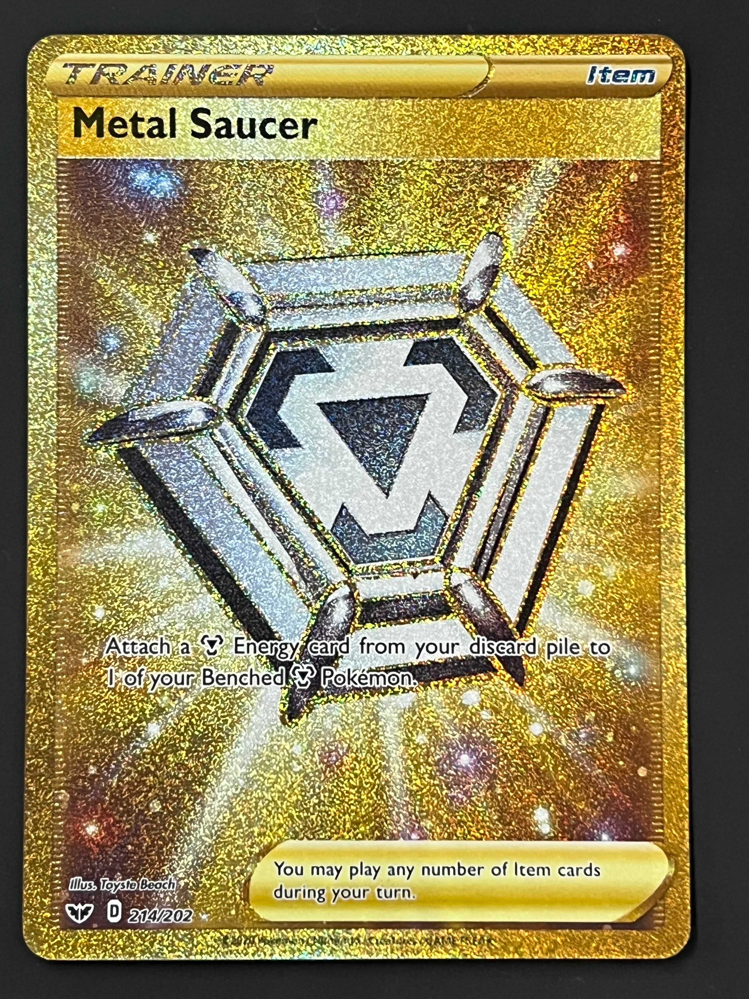 gold metal saucer pokemon card Metallic Pokmon Cards: How Much Are They Worth? Pokemon Cards 214/202 Metal Saucer - Sword/Shield