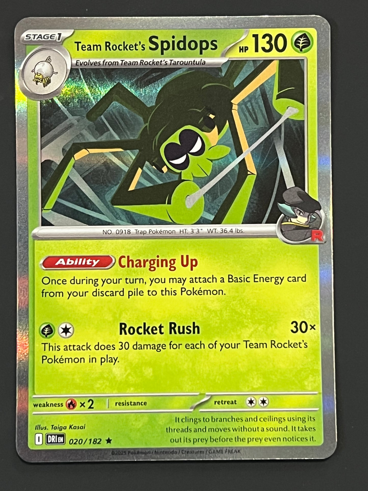 020/182 Team Rocket’s Spidops - Pokémon Destined Rivals Rare Holo
