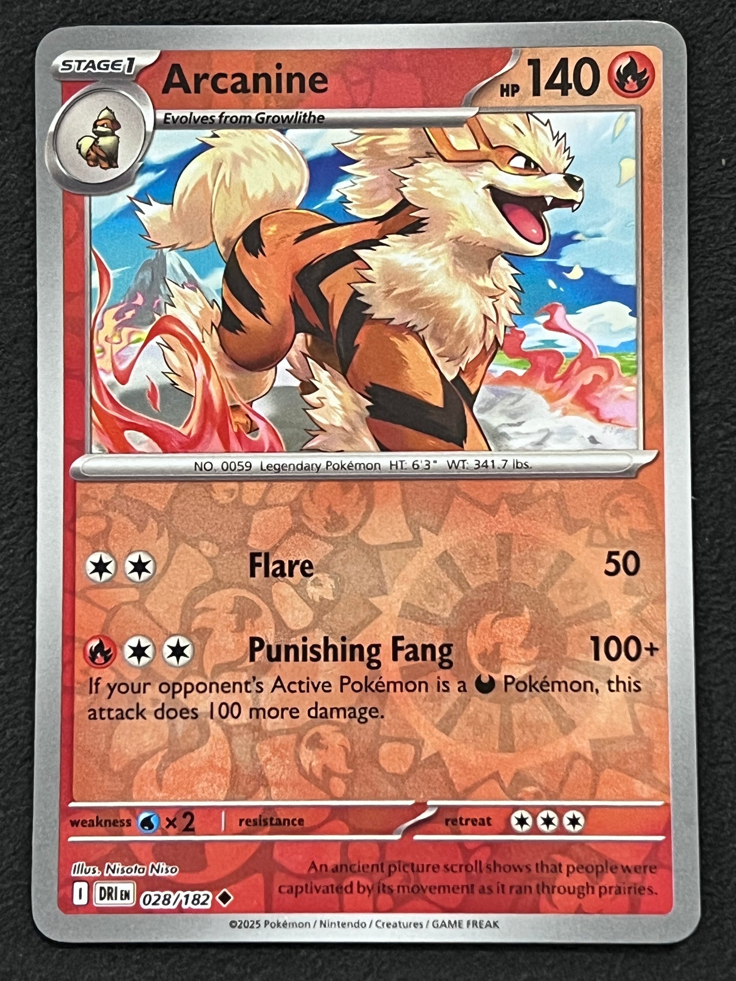028/182 Arcanine - Pokémon Destined Rivals Uncommon Reverse