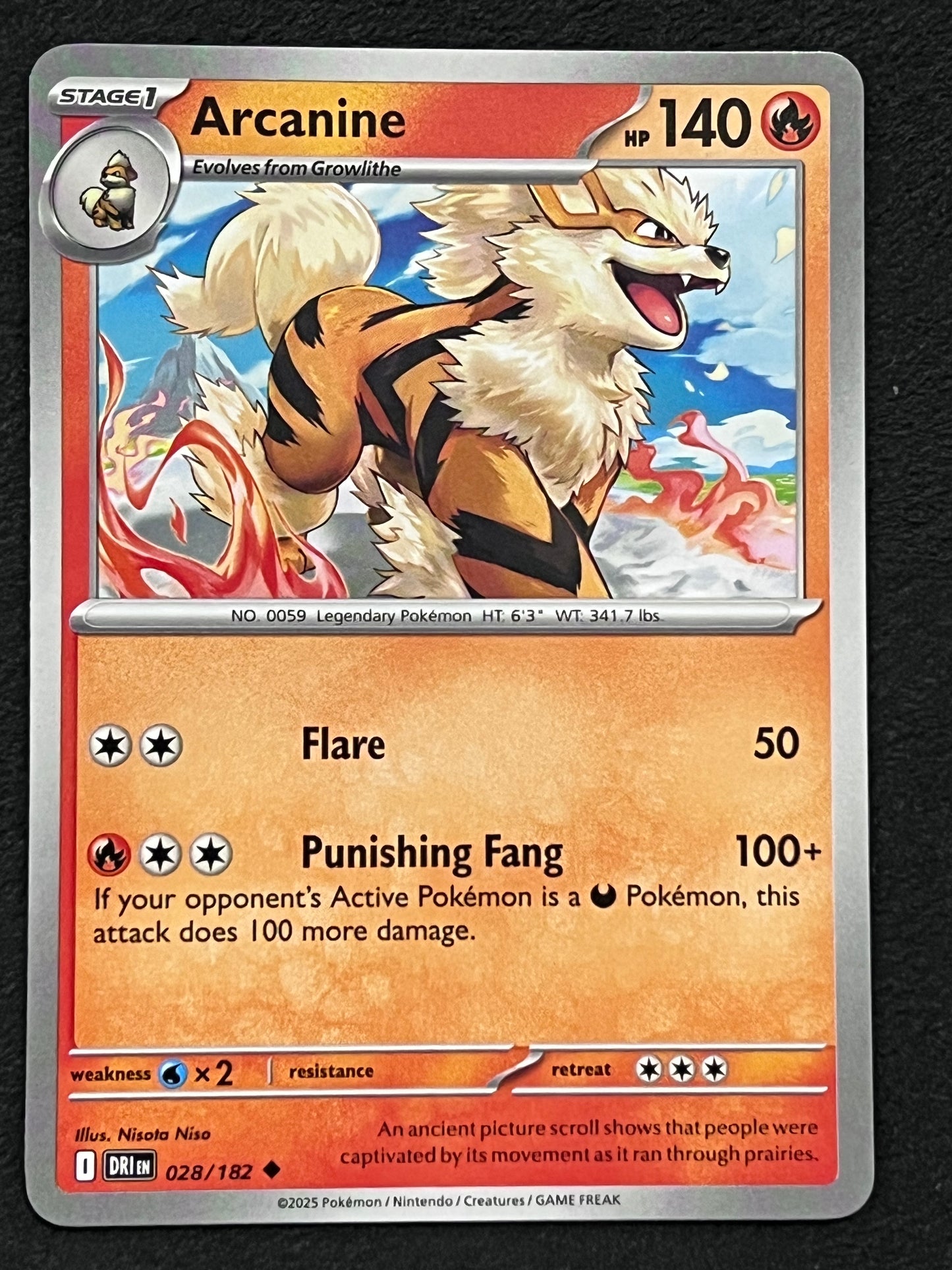 028/182 Arcanine - Pokémon Destined Rivals Uncommon