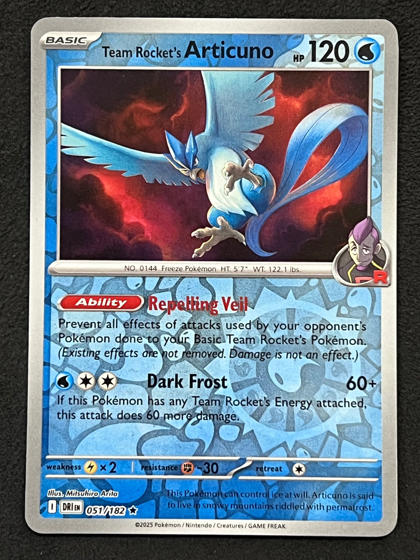 051/182 Team Rocket’s Articuno - Pokémon Destined Rivals Rare Reverse