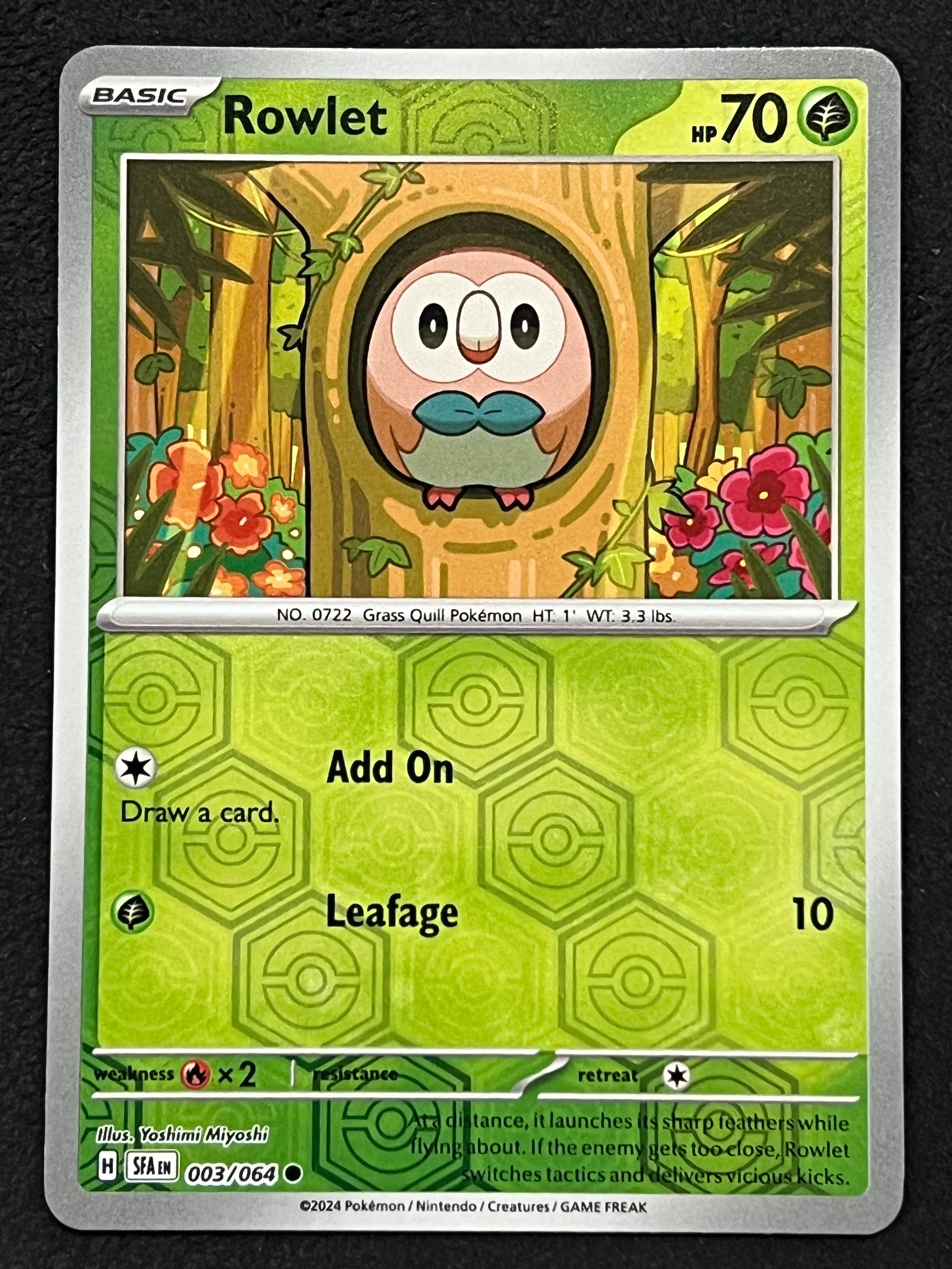 003/064 Rowlet - Pokmon Shrouded Fable Common Reverse Jarvvos 003/064 Rowlet - Pokmon Shrouded Fable Common Reverse Jarvvos