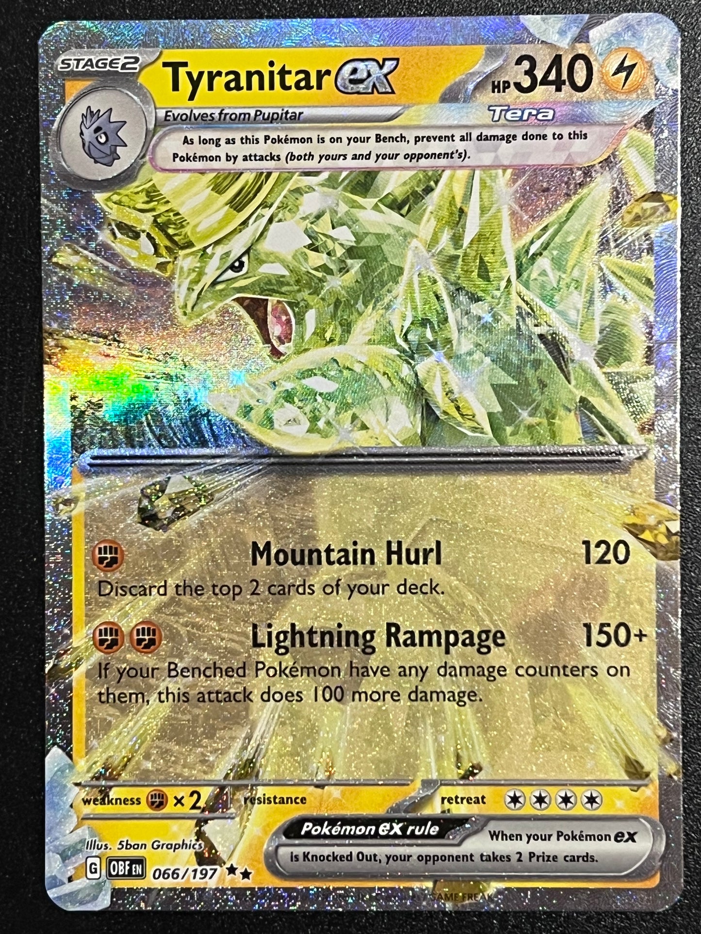 066/197 Tyranitar Ex - Pokémon Obsidian Flames Double Rare