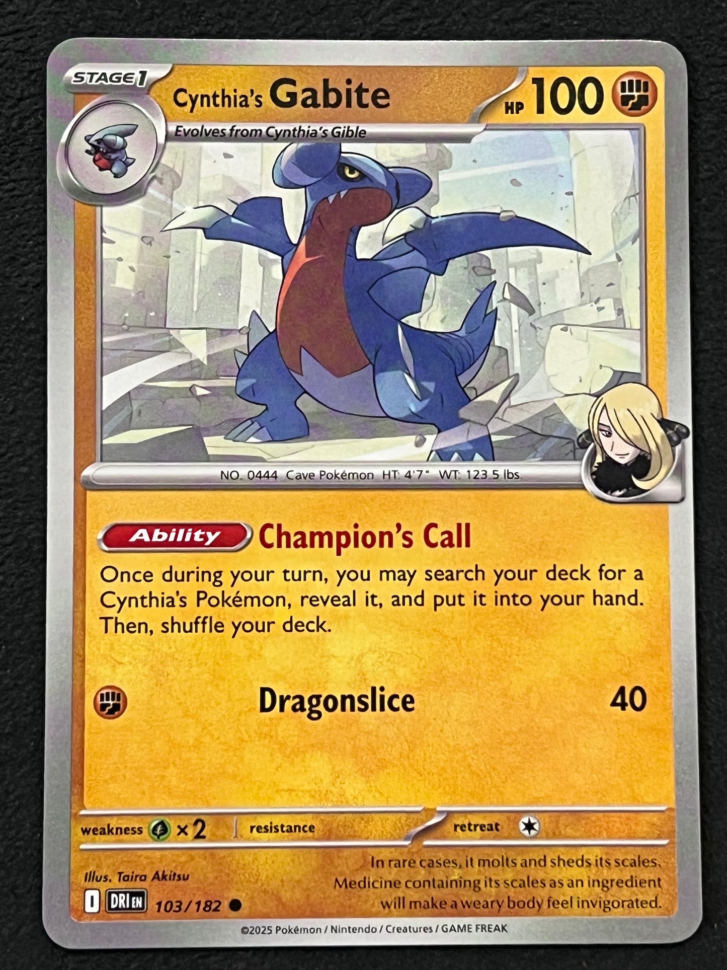 103/182 Cynthia’s Gabite - Pokémon Destined Rivals Common