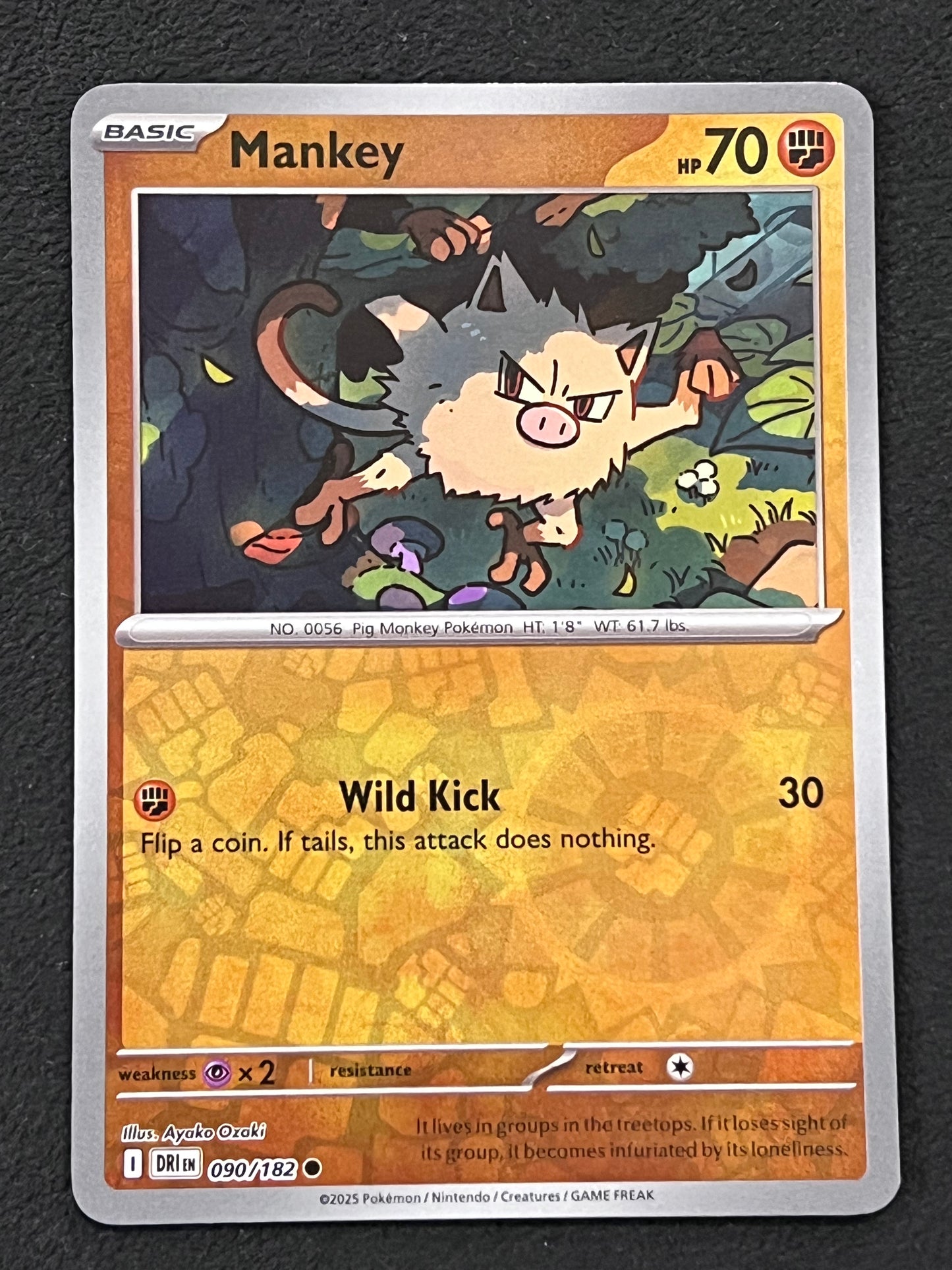 090/182 Mankey - Pokémon Destined Rivals Common Reverse