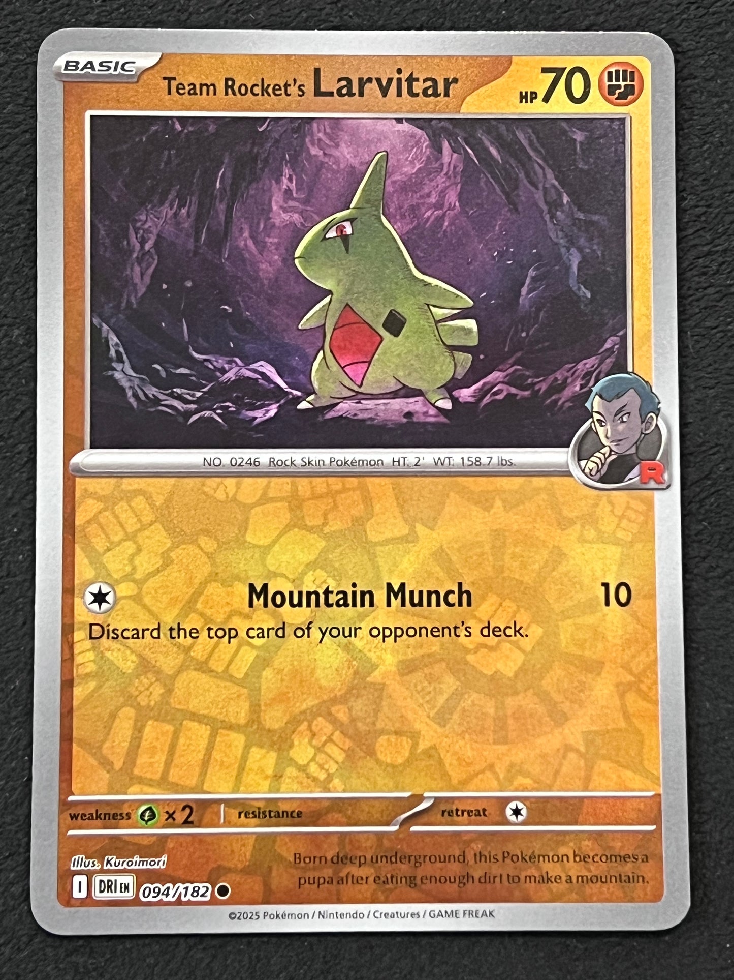 094/182 Team Rocket’s Larvitar - Pokémon Destined Rivals Common Reverse