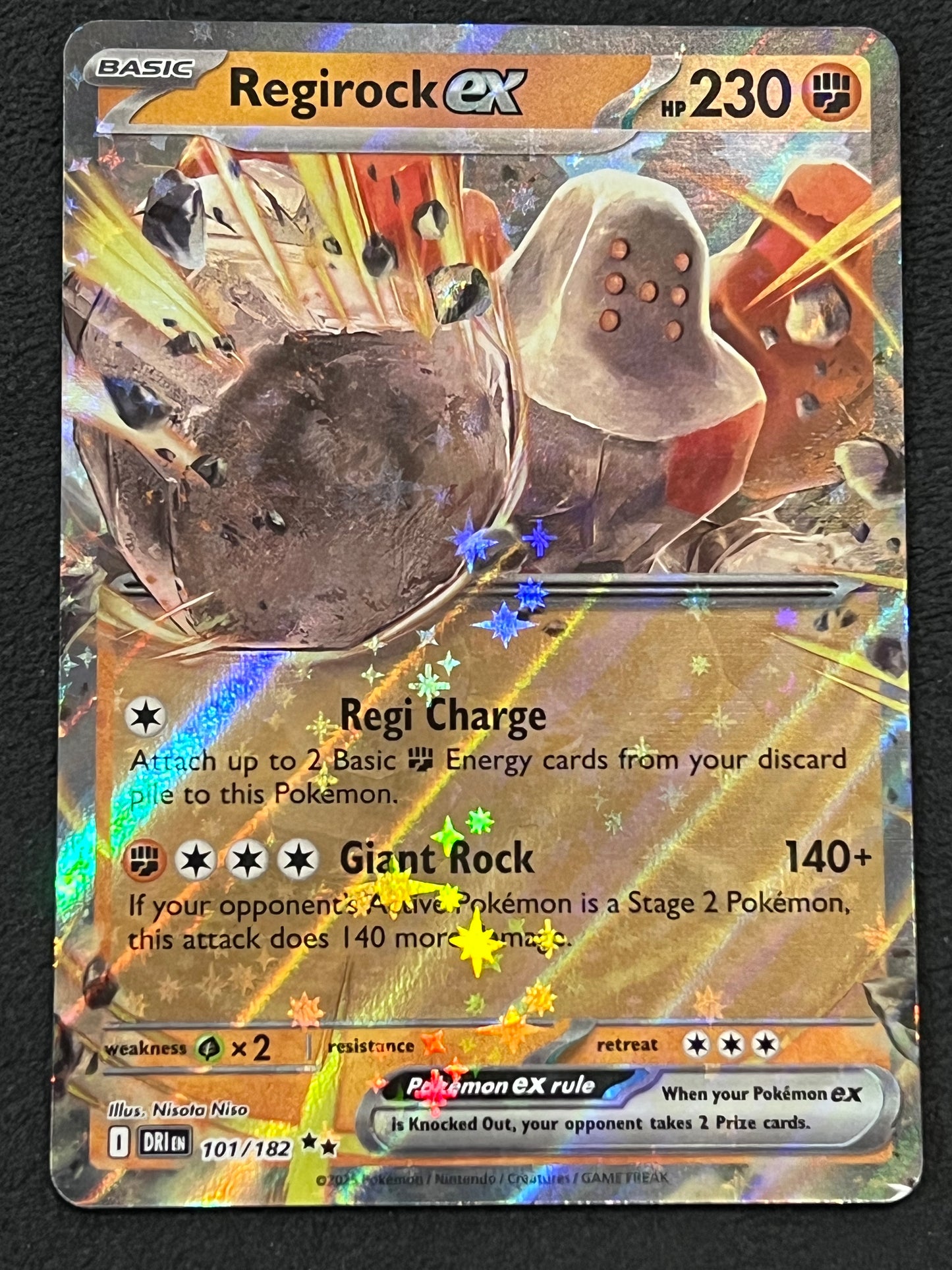 101/182 Regirock Ex - Pokémon Destined Rivals Double Rare