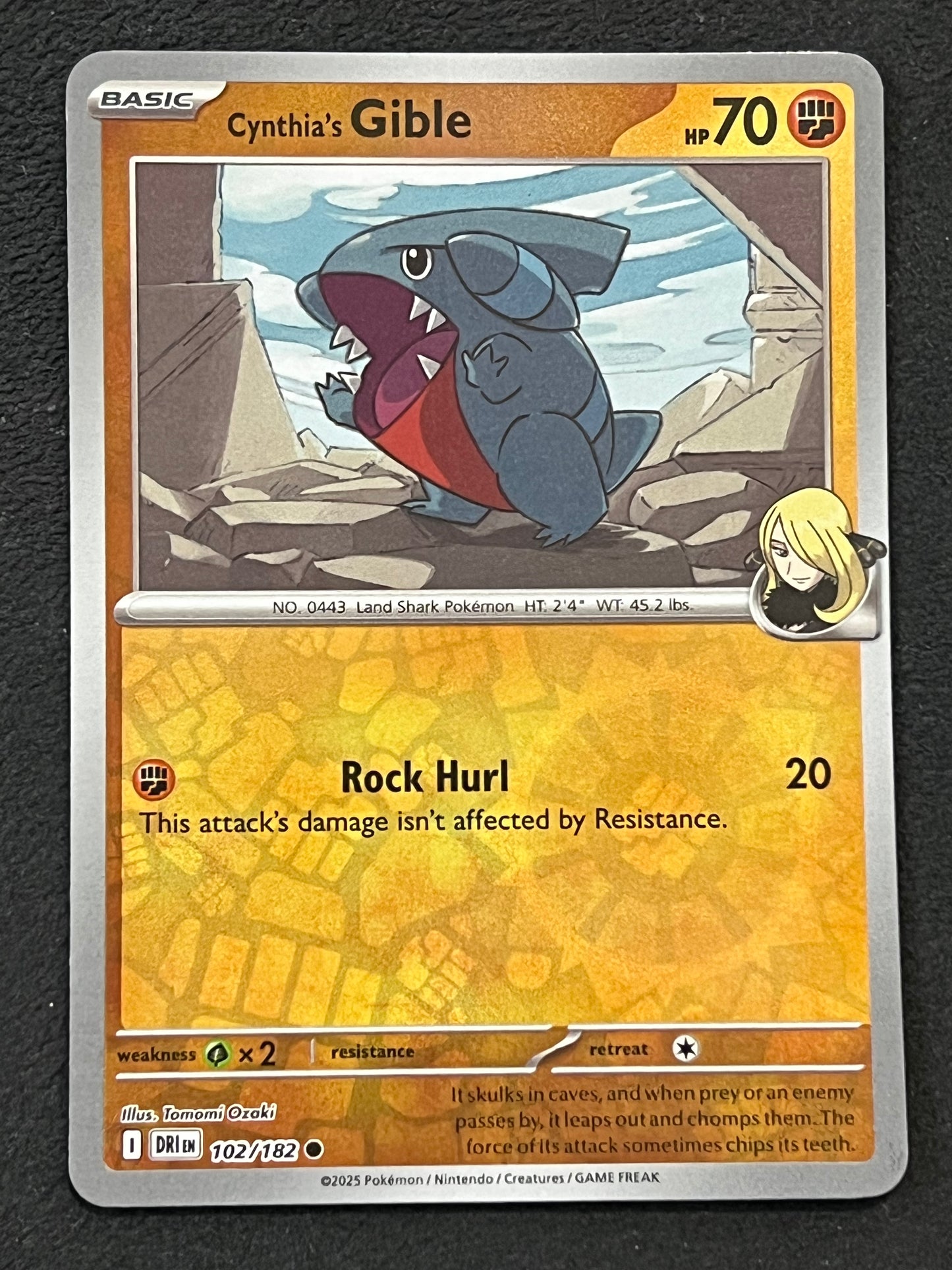 102/182 Cynthia’s Gible - Pokémon Destined Rivals Common Reverse
