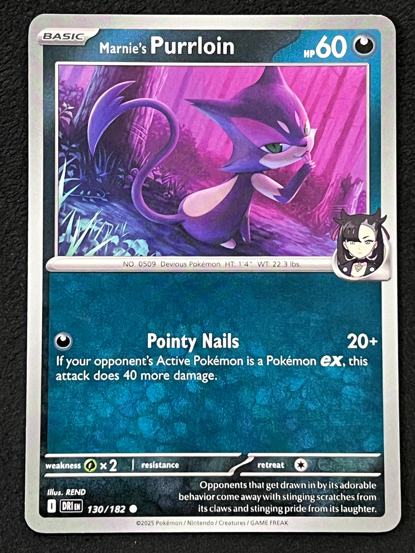 130/182 Marnie’s Purrloin - Pokémon Destined Rivals Common