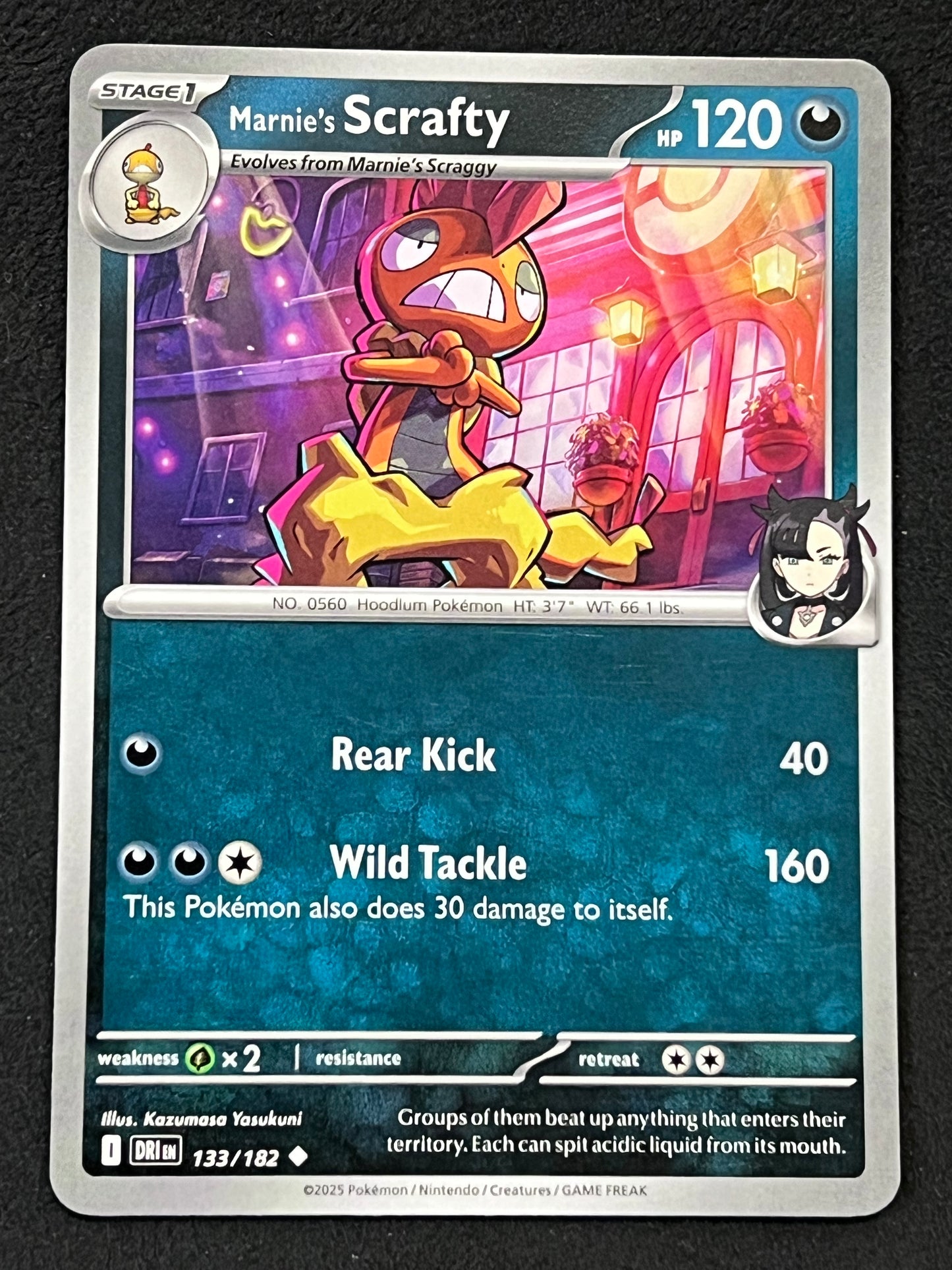 133/182 Marnie’s Scrafty - Pokémon Destined Rivals Uncommon