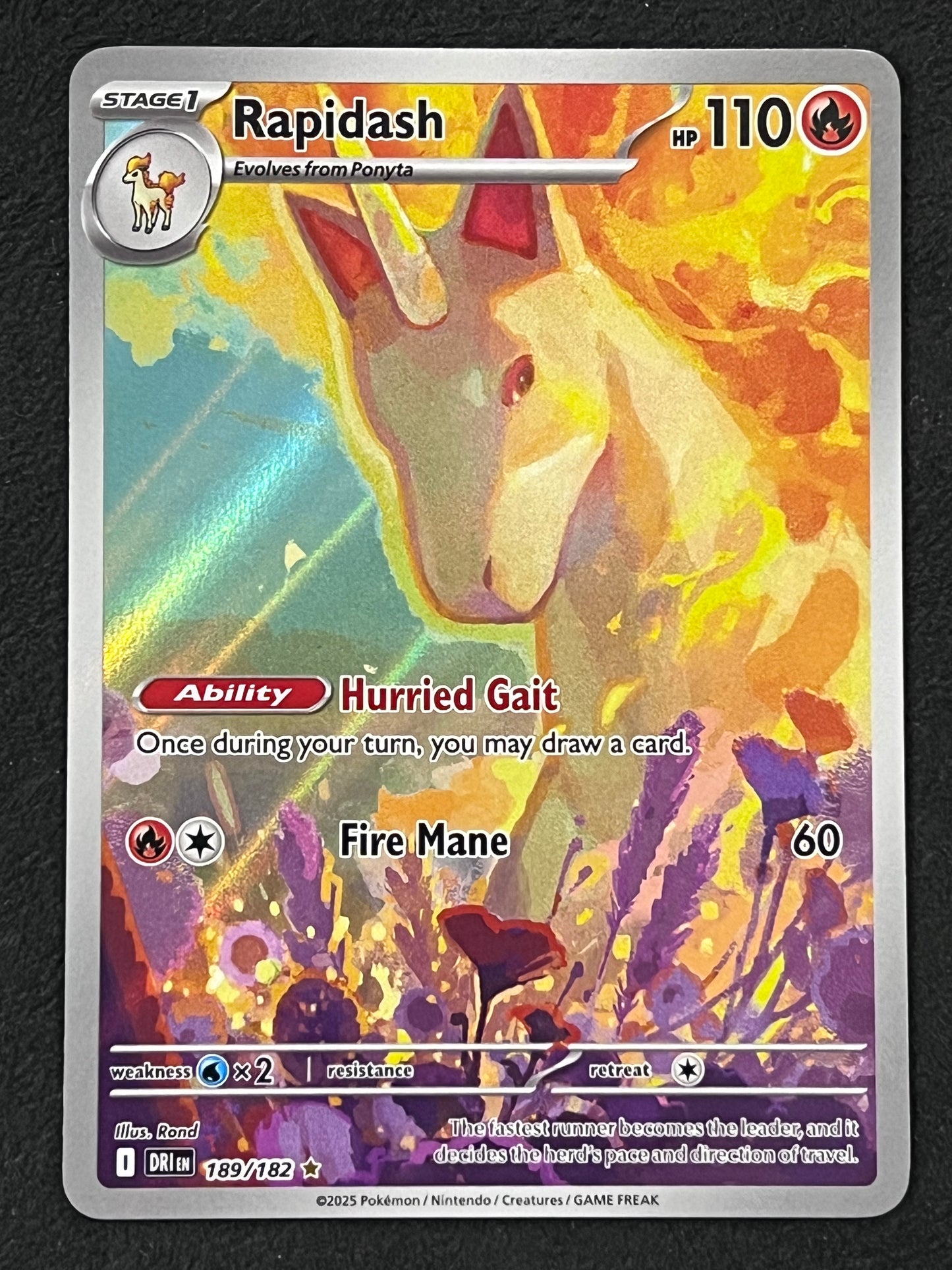 189/182 Rapidash - Pokémon Destined Rivals Illustration Rare
