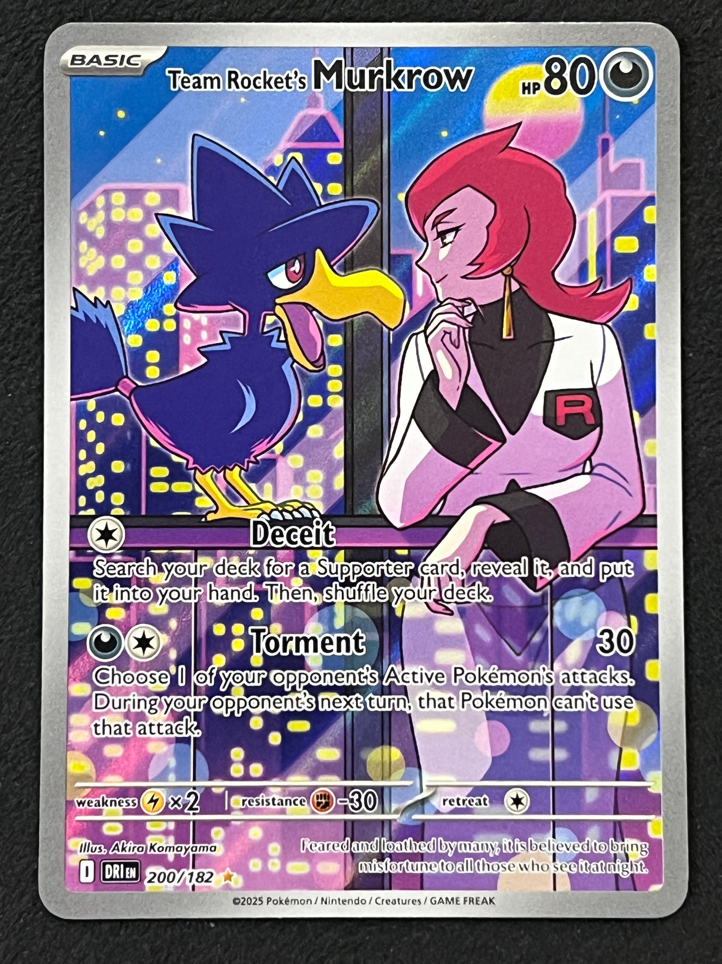 200/182 Team Rocket’s Murkrow - Pokémon Destined Rivals Illustration Rare