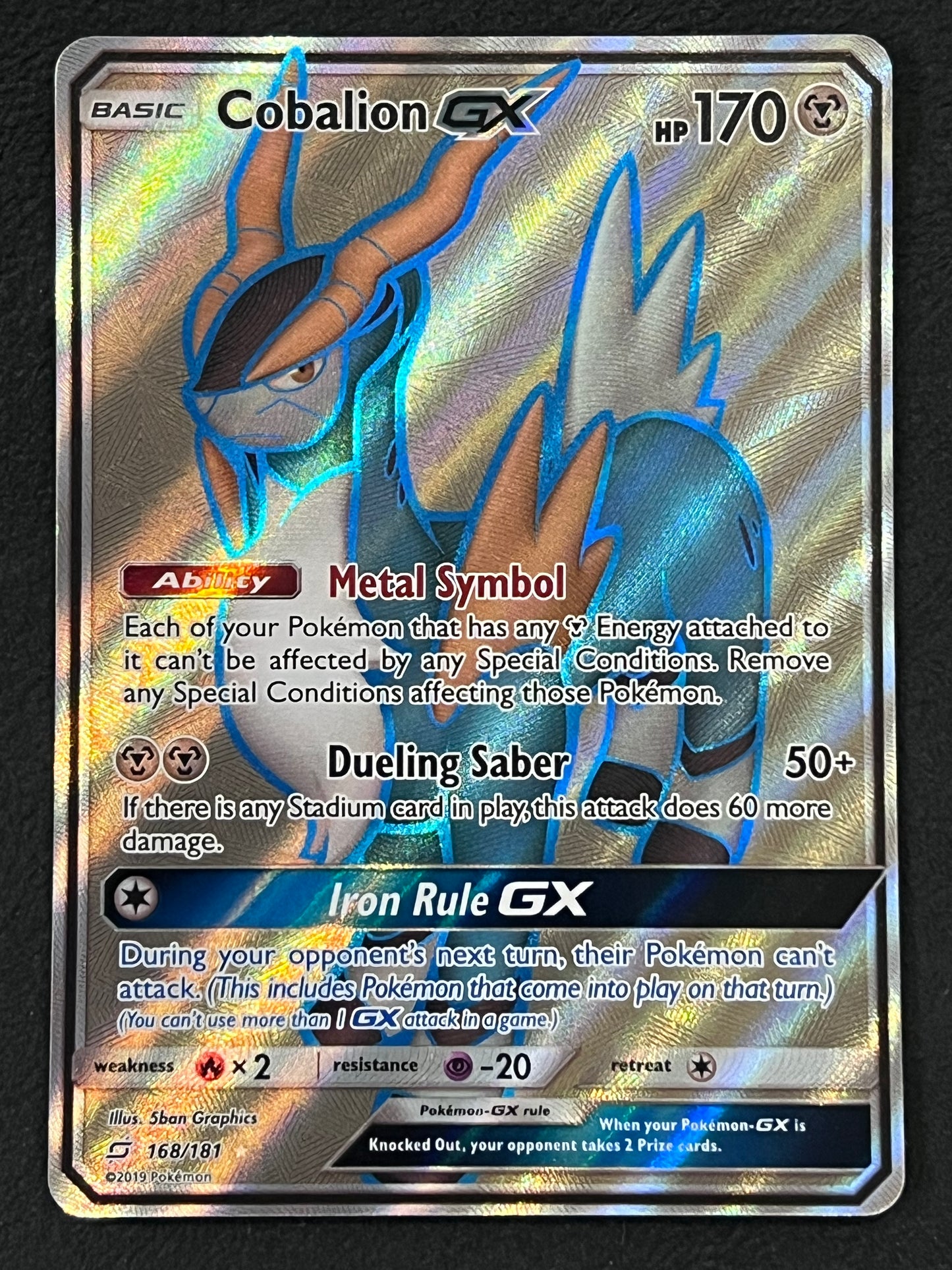168/181 Cobalion Gx - Pokémon Team Up Full Art