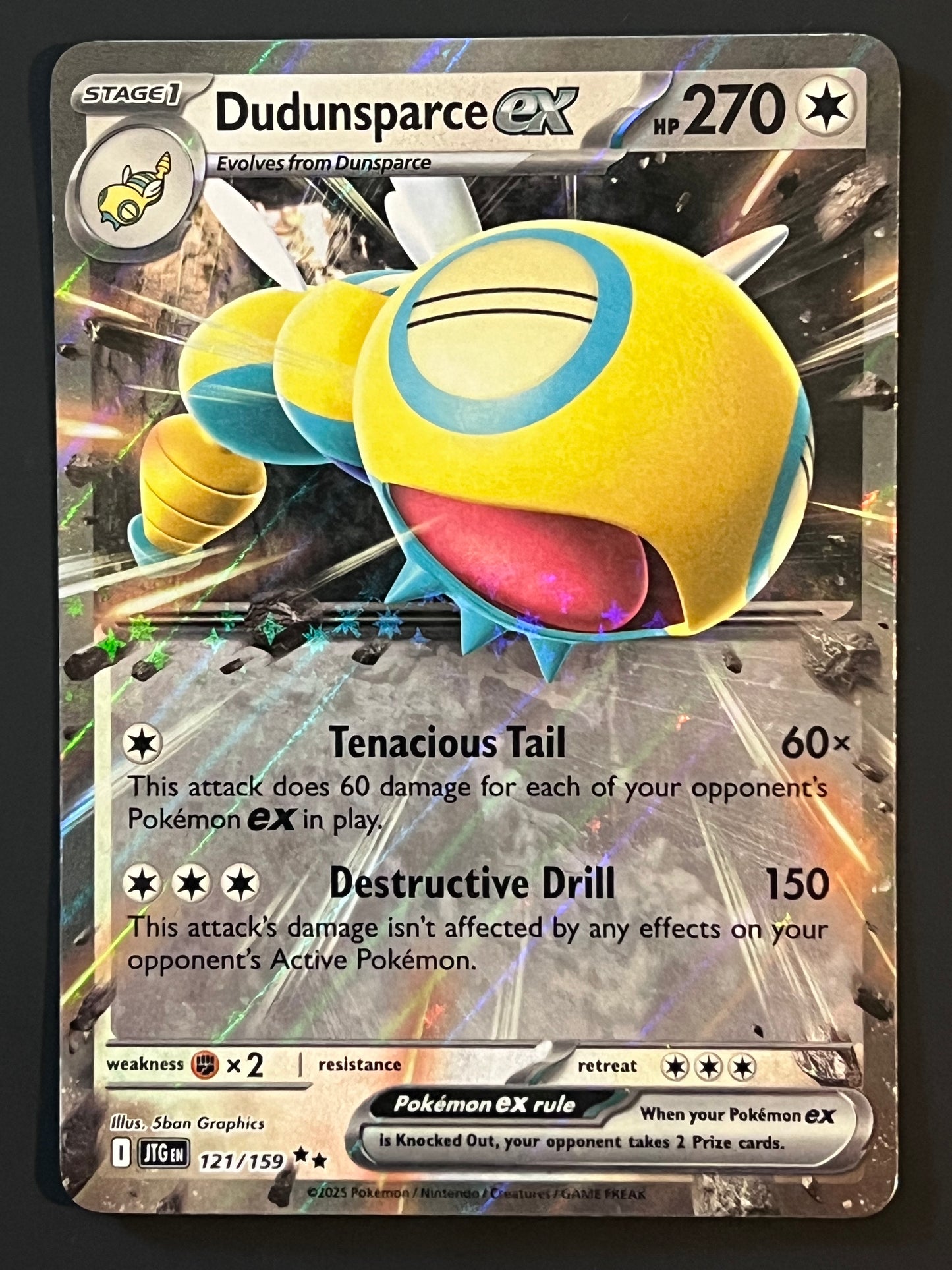 121/159 Dudunsparce Ex - Pokémon Journey Together Double Rare