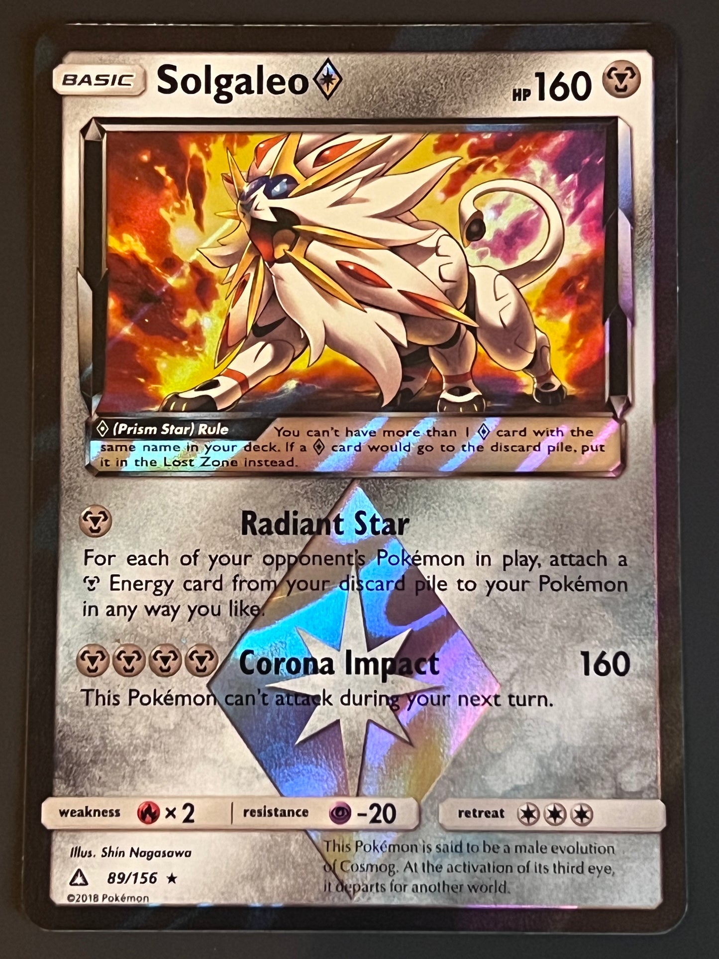 089/156 Solgaleo - Pokémon Ultra Prism Rare Prism Holo