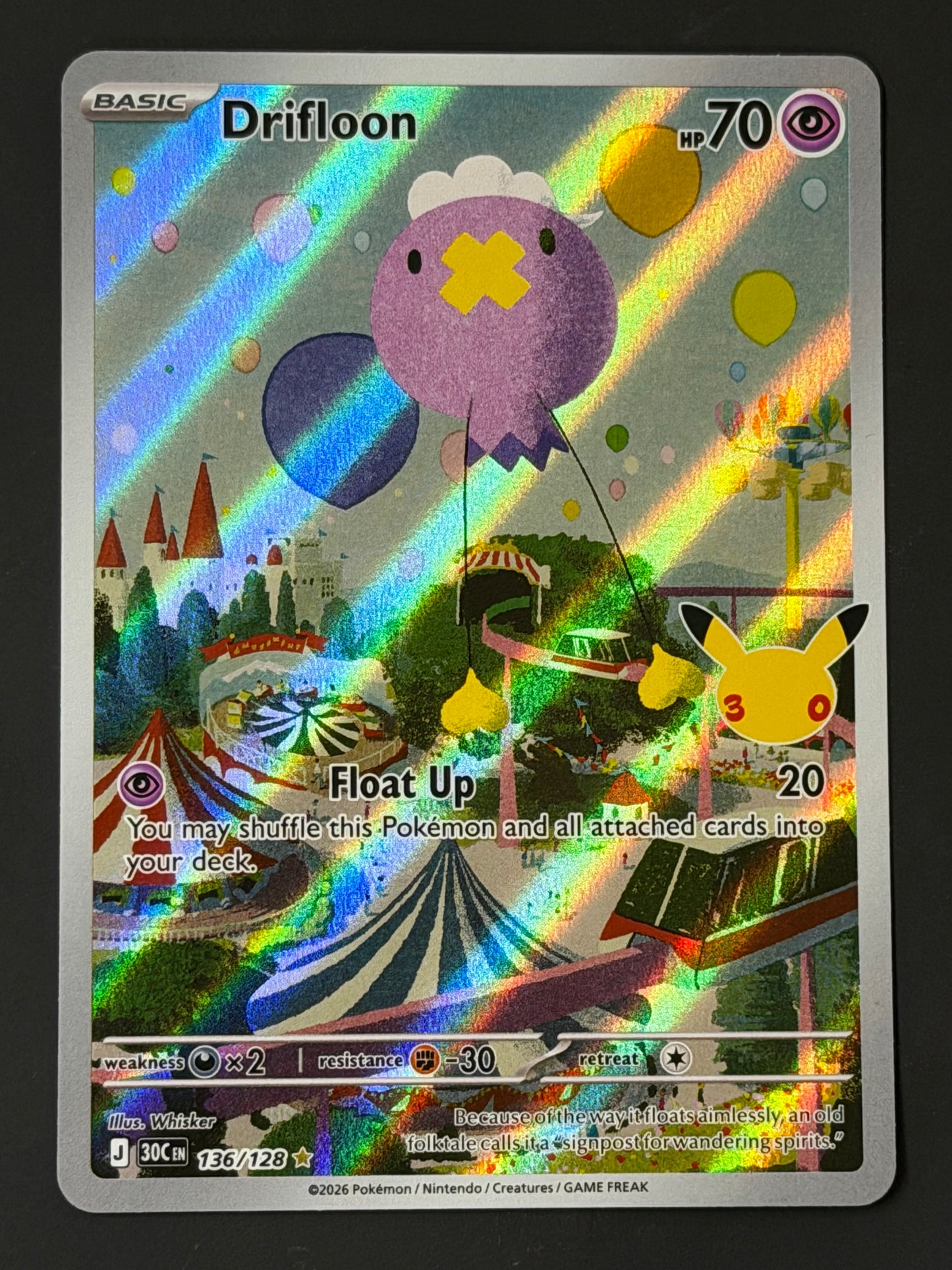 136/128 Drifloon - Pokémon 30th Celebration Illustration Rare