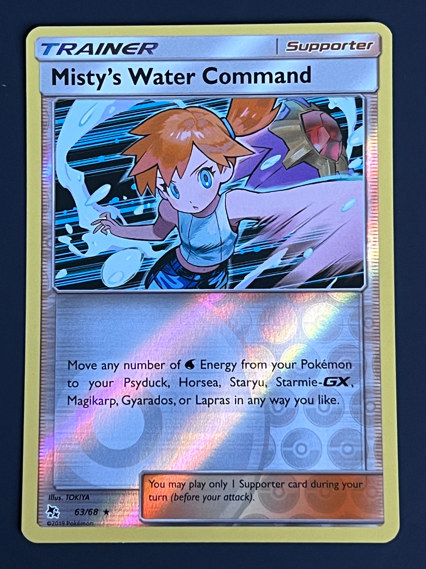 63/68 Misty’s Water Command - Pokémon Hidden Fates Rare Reverse