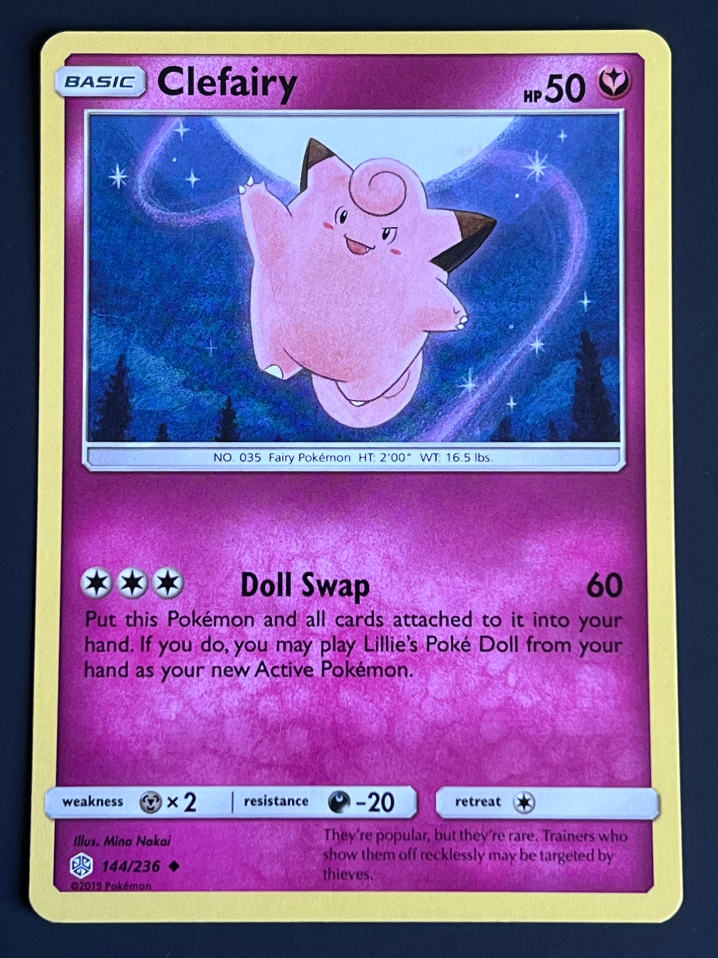 144/236 Clefairy - Pokémon Cosmic Eclipse Uncommon
