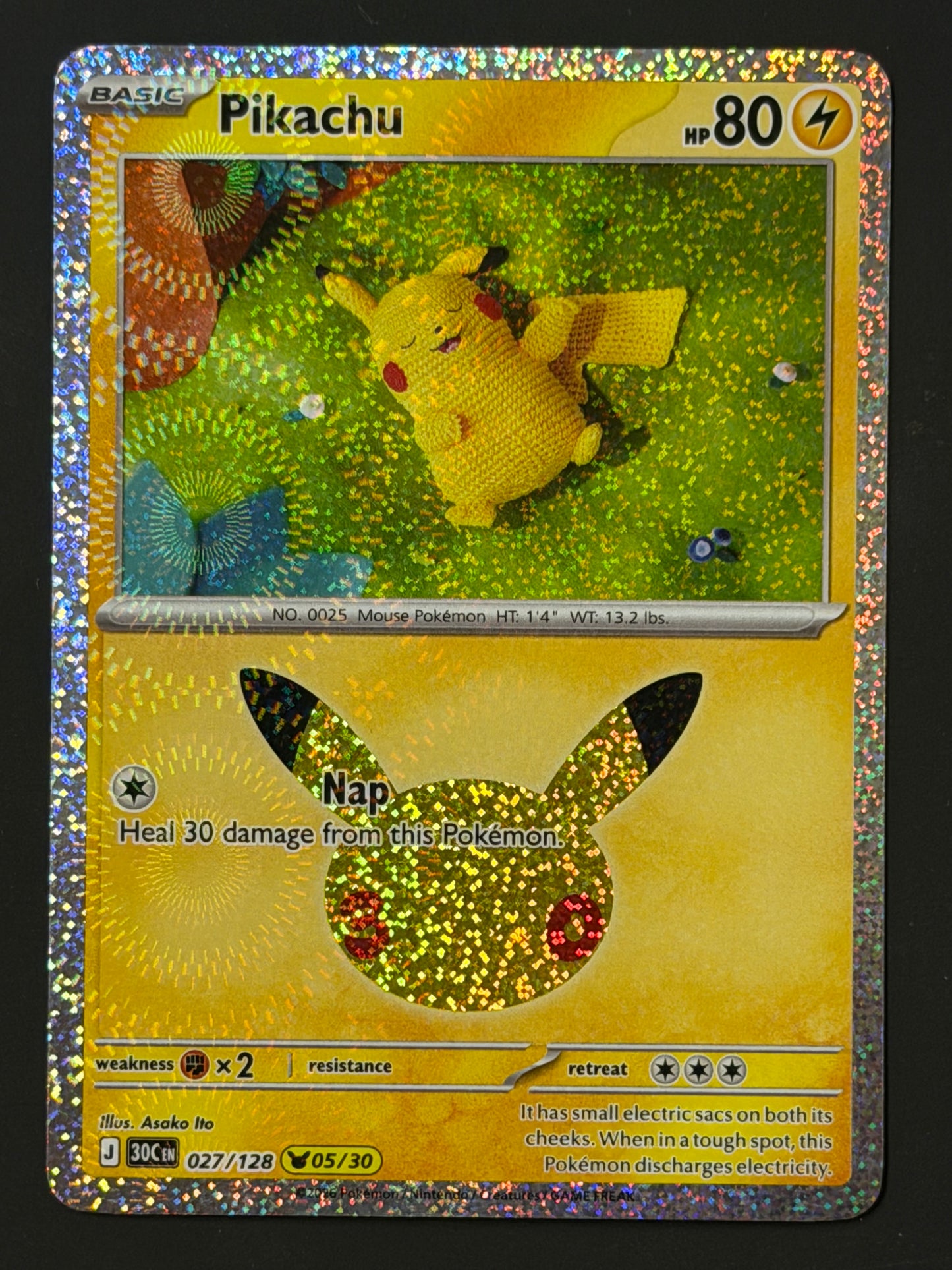 027/128 Pikachu - Pokémon 30th Celebration Pikachu Rare