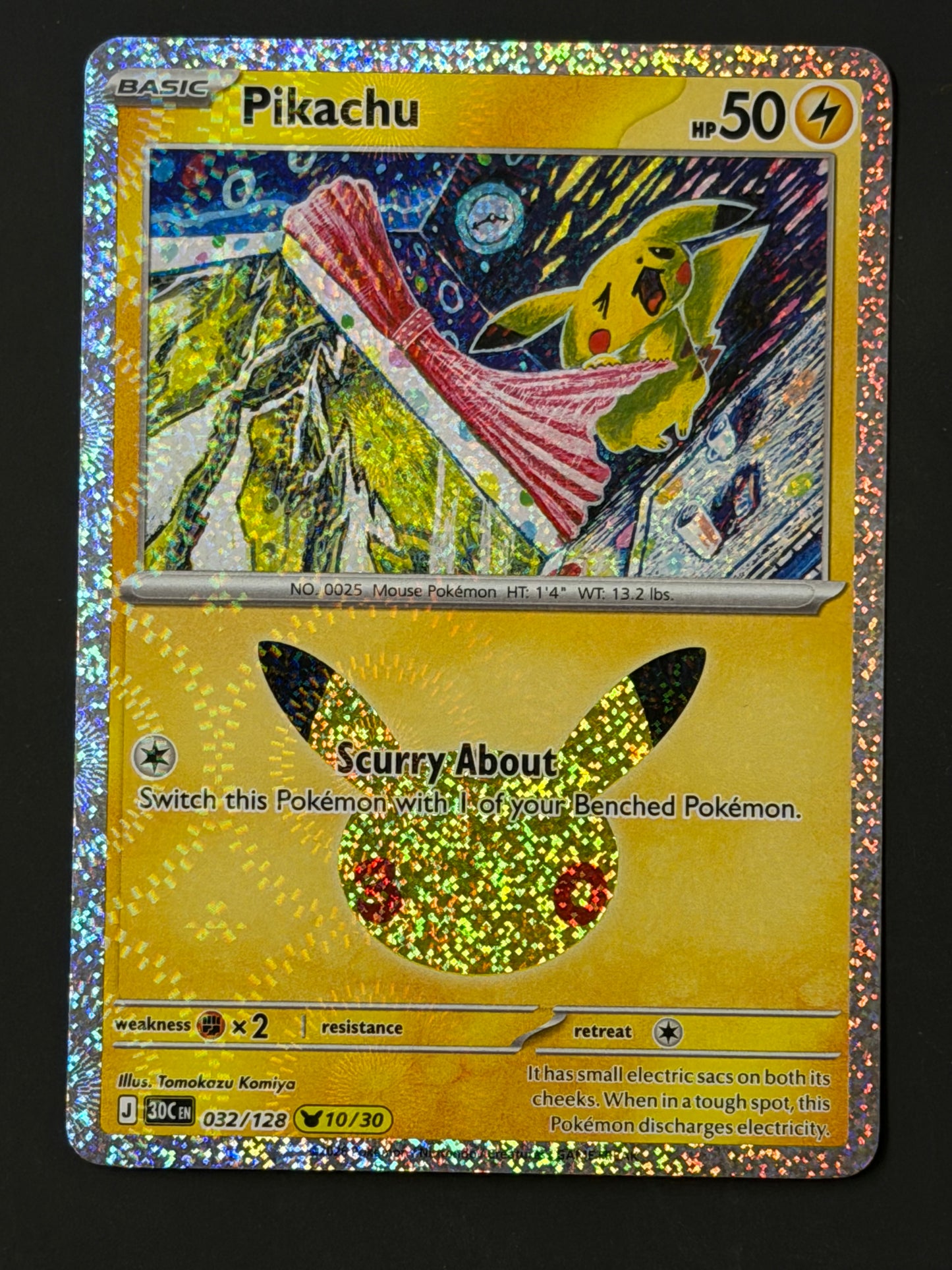 032/128 Pikachu - Pokémon 30th Celebration Pikachu Rare
