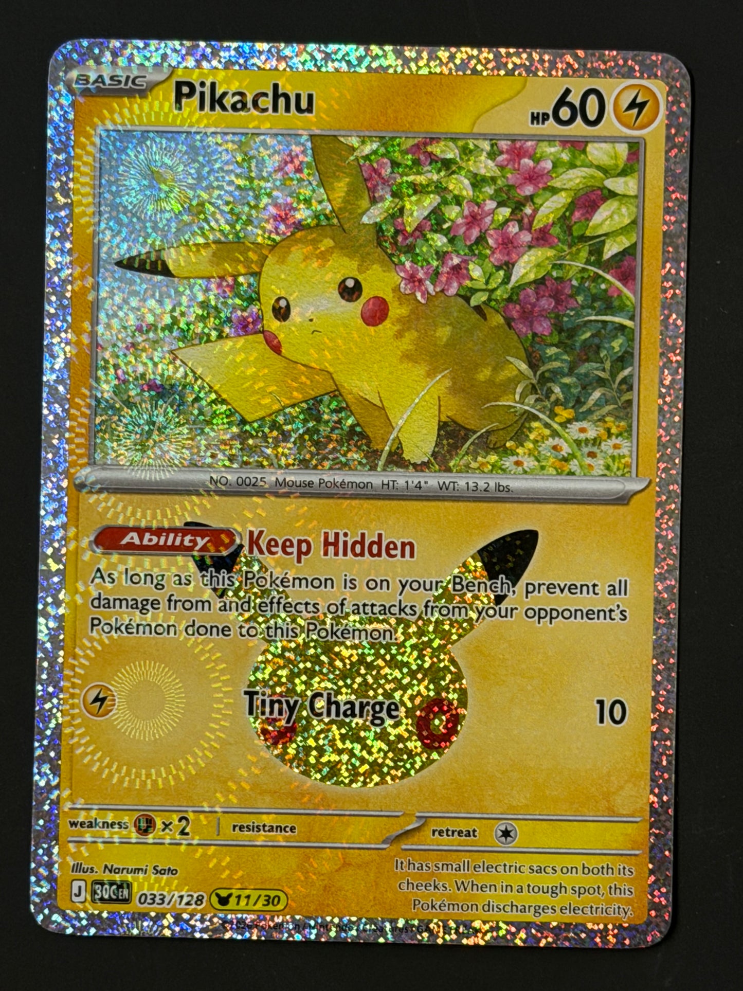 033/128 Pikachu - Pokémon 30th Celebration Pikachu Rare